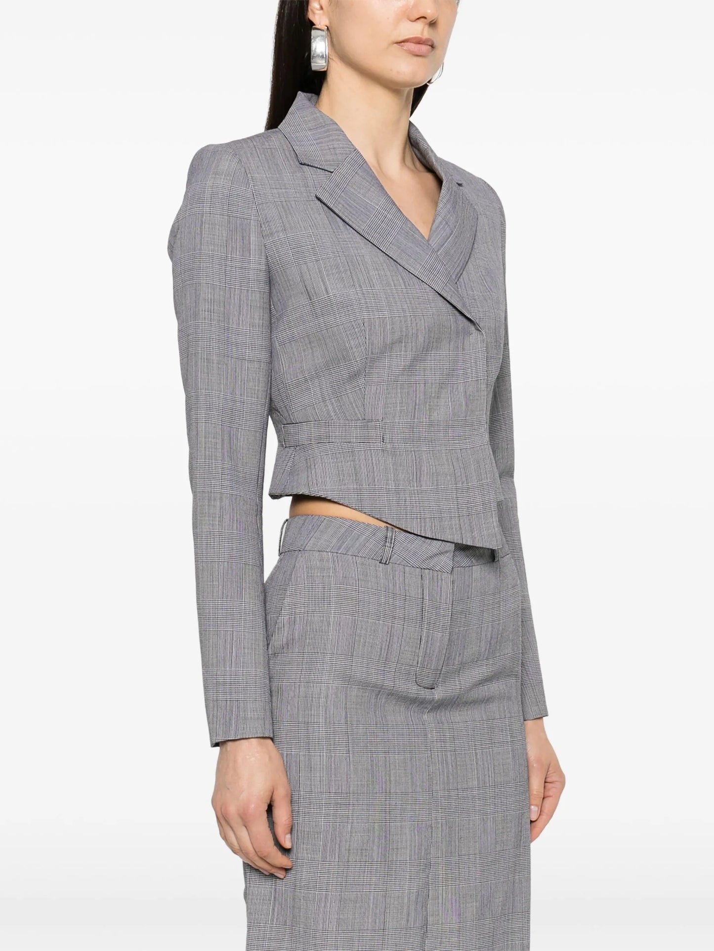 double-breasted cropped blazer