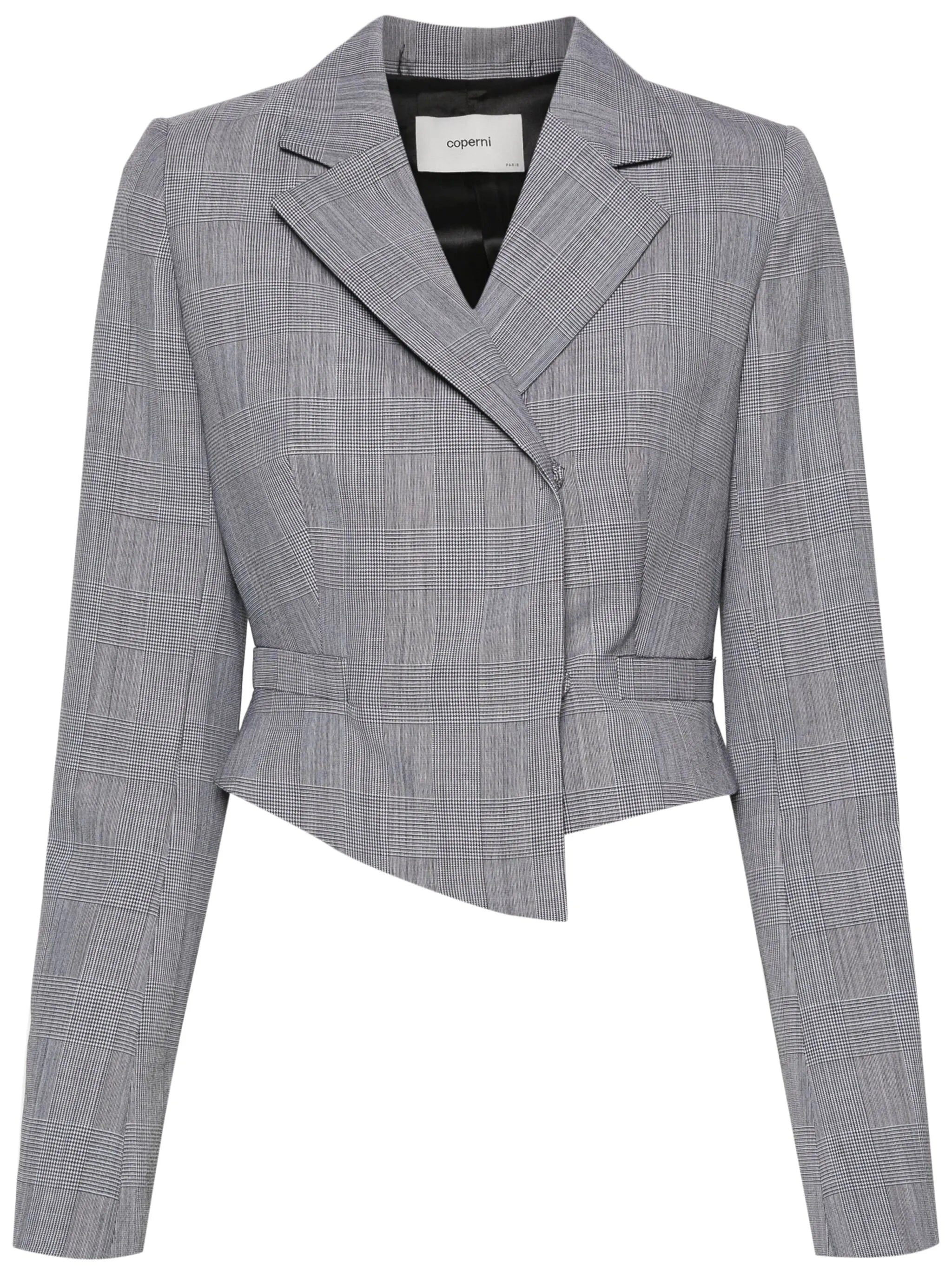 double-breasted cropped blazer
