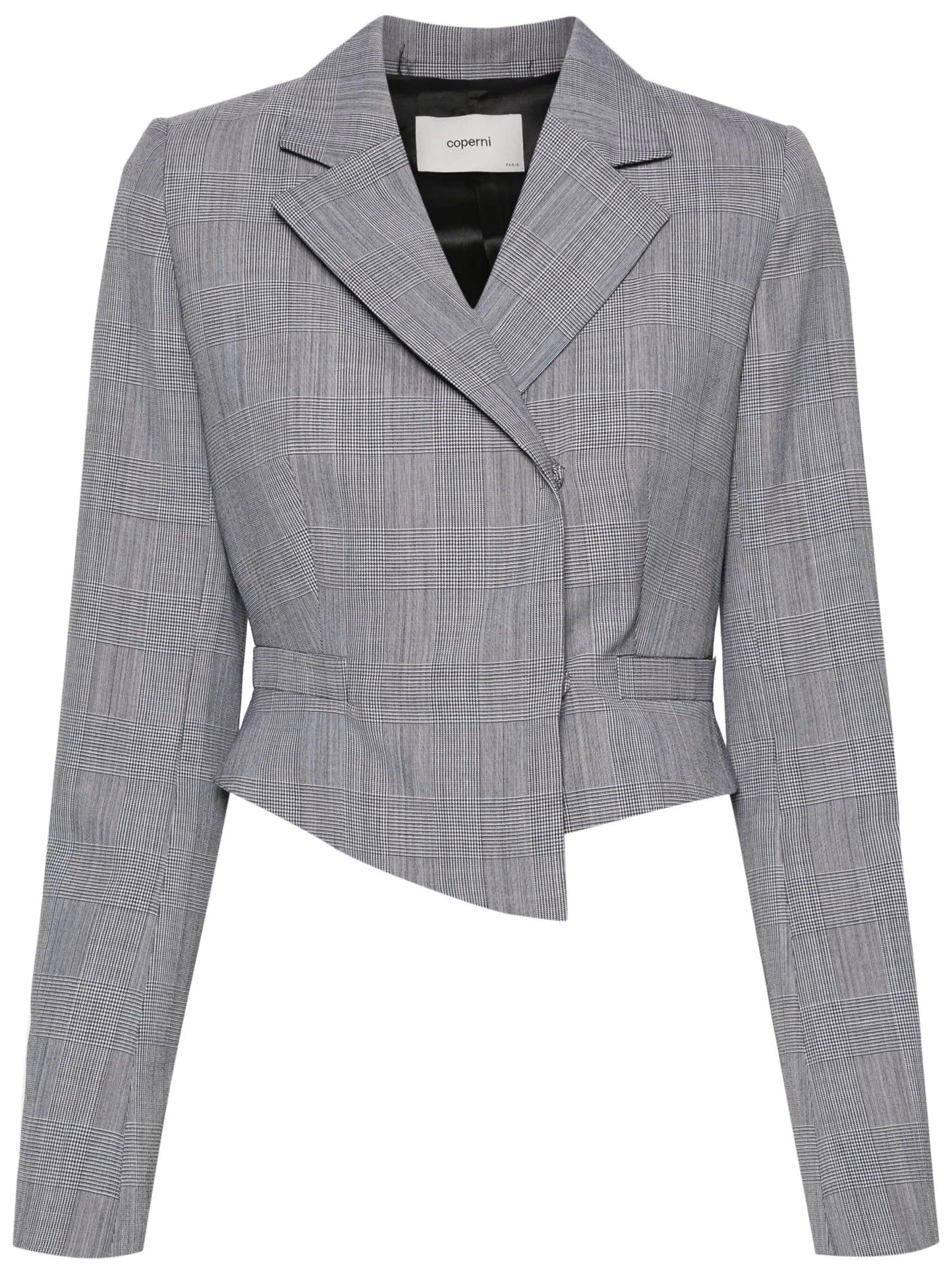 double-breasted cropped blazer