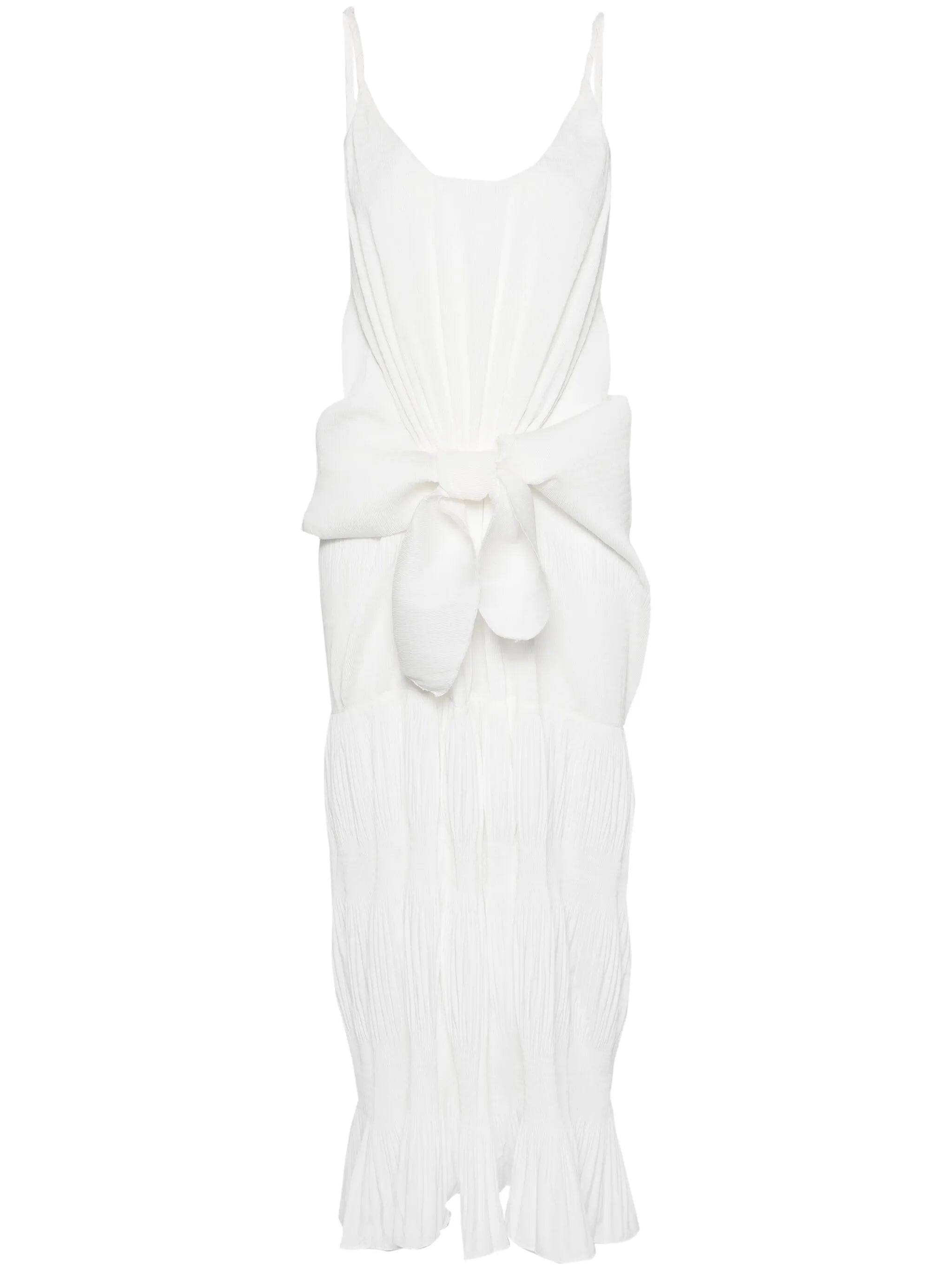 knot-detail plissé dress