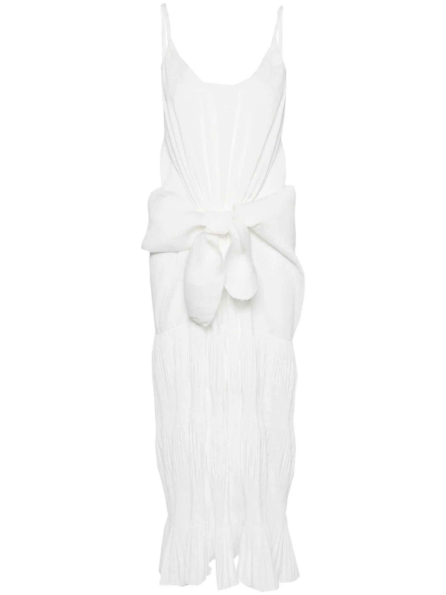 knot-detail plissé dress