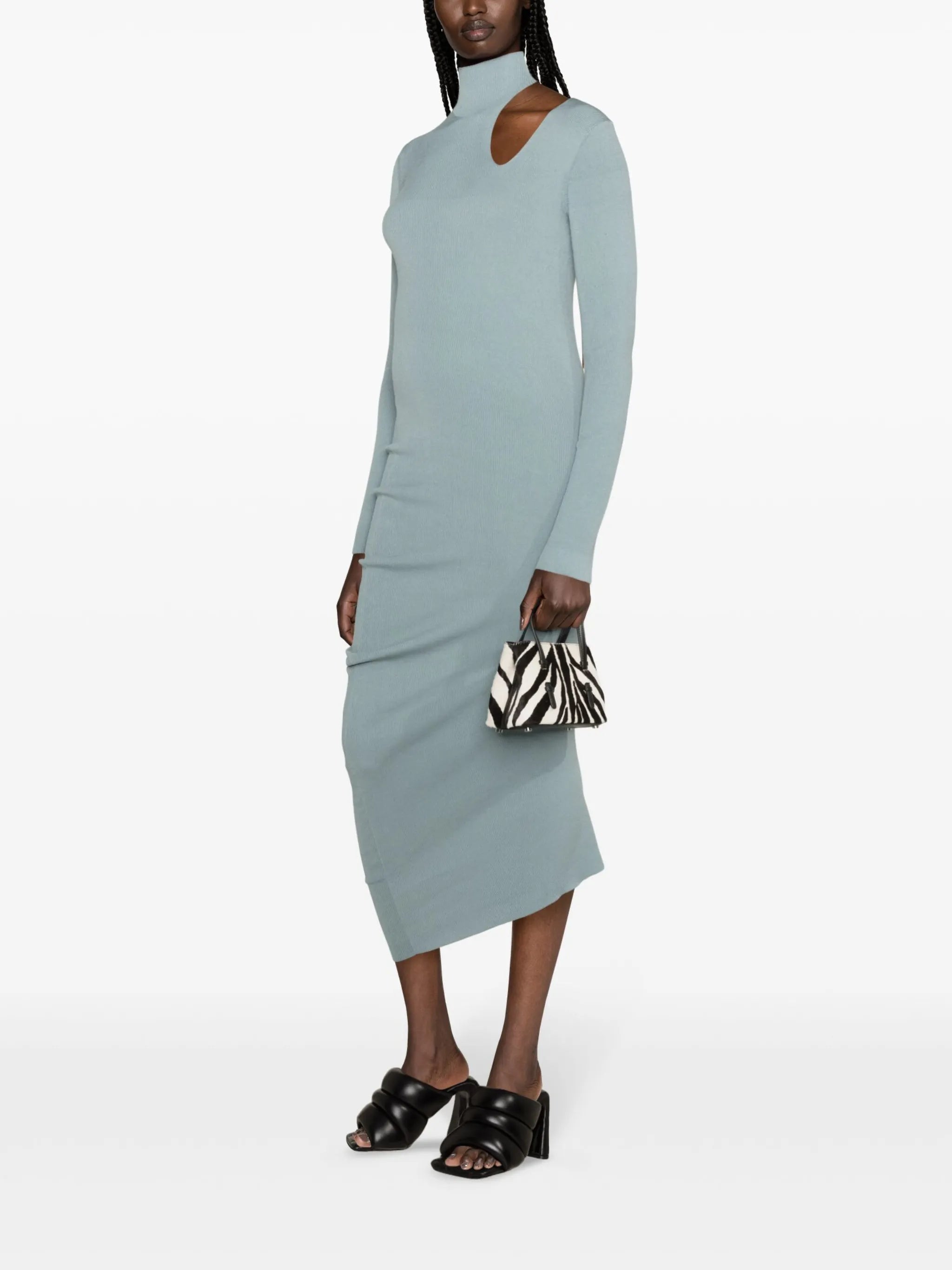 asymmetric cut-out midi dress