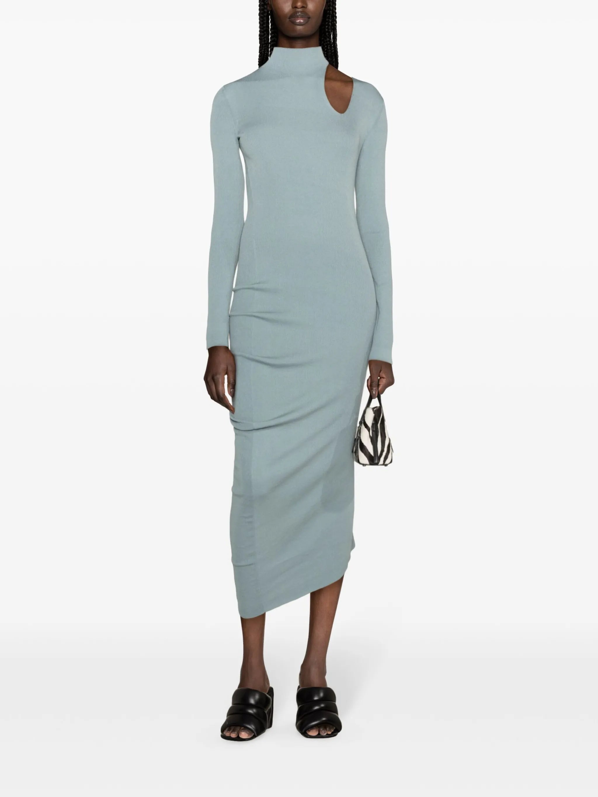 asymmetric cut-out midi dress