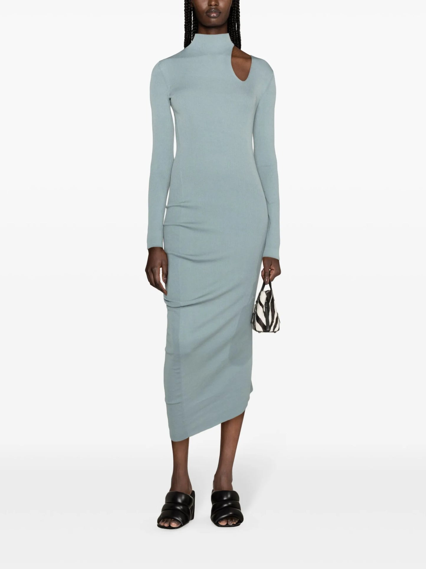 asymmetric cut-out midi dress
