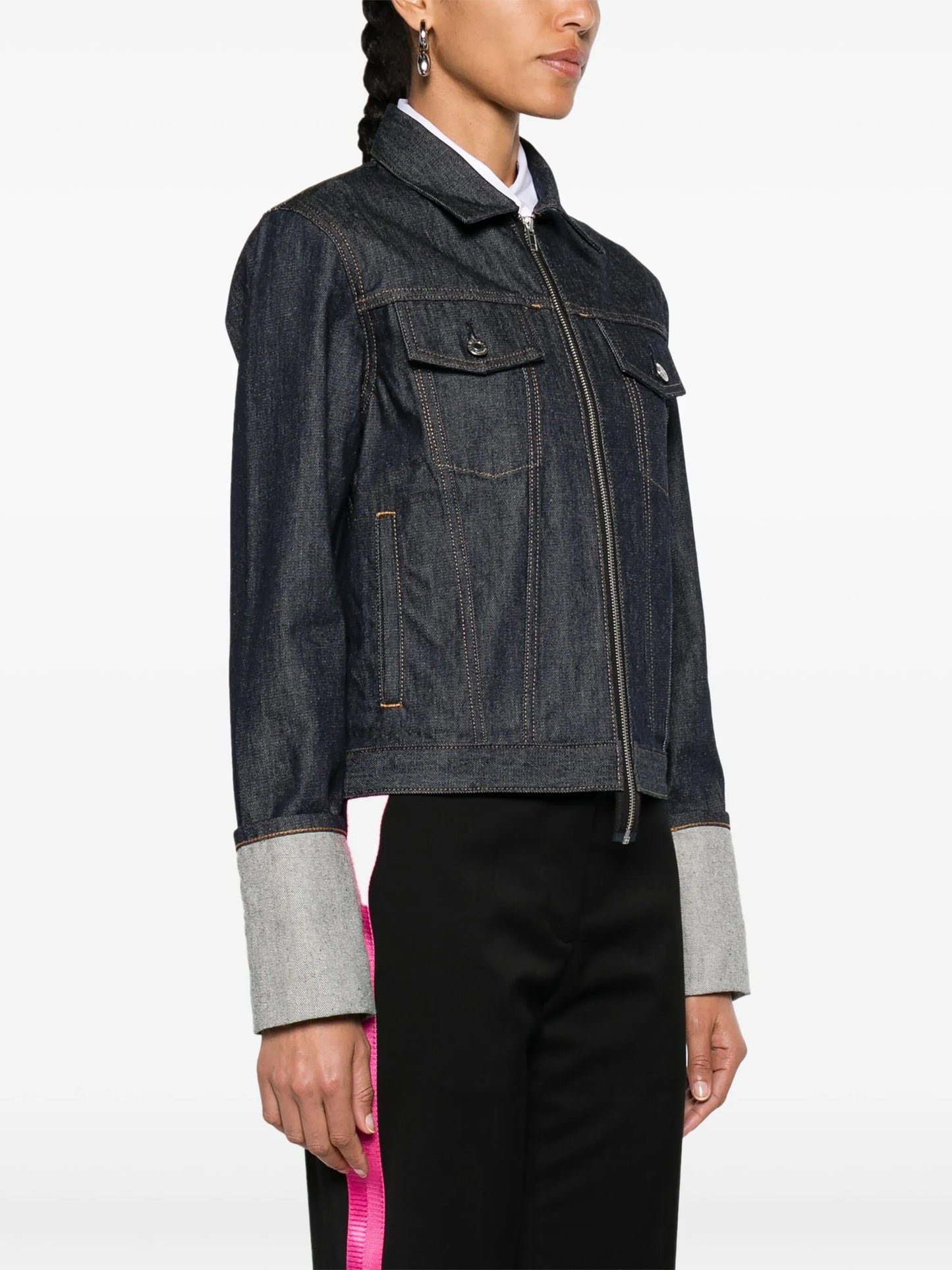 classic-collar denim jacket