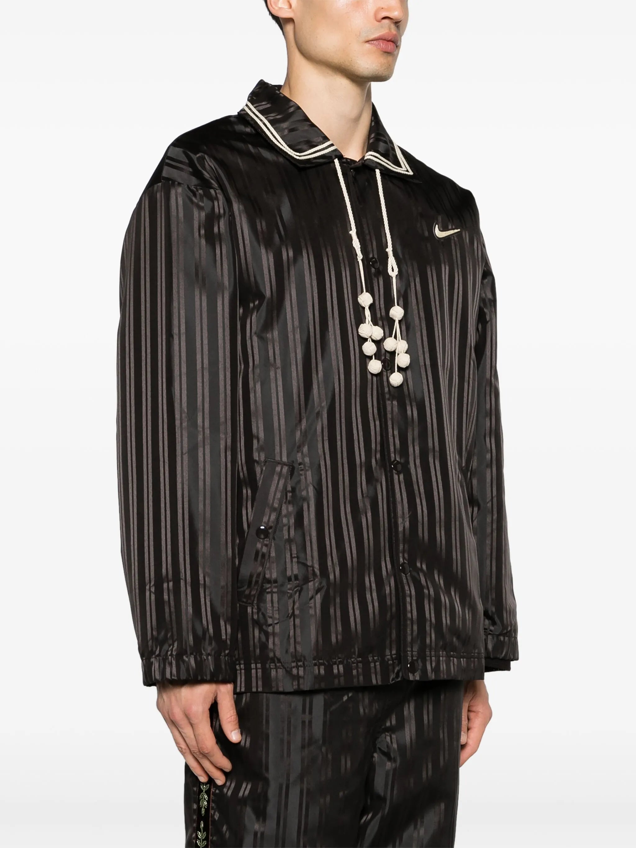 x Bode striped shirt jacket