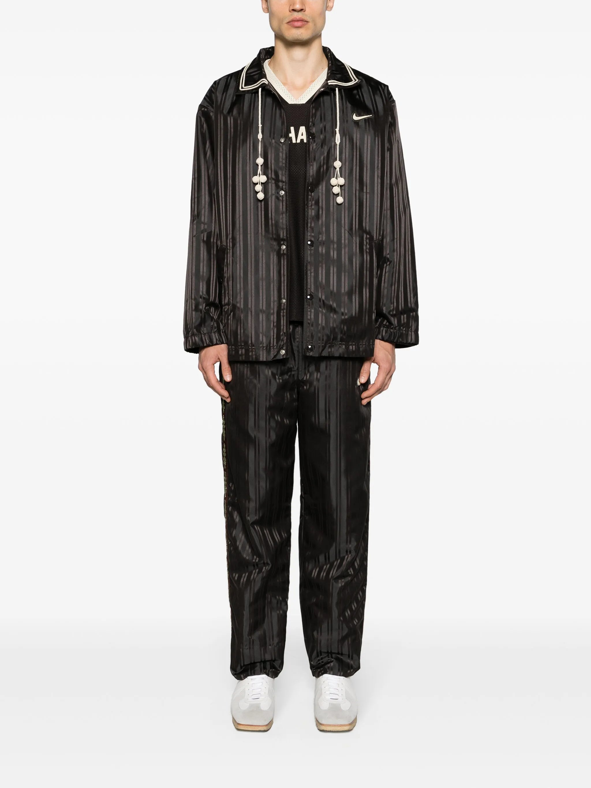 x Bode striped shirt jacket