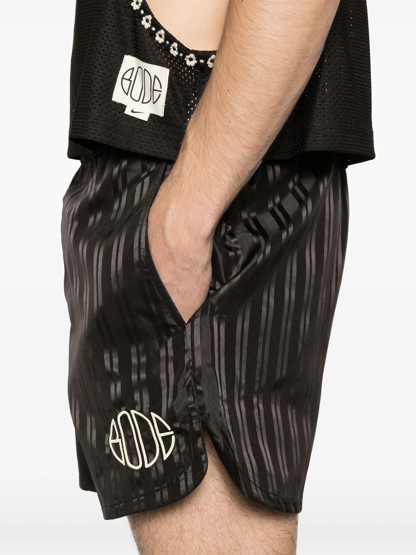 x Bode striped track shorts