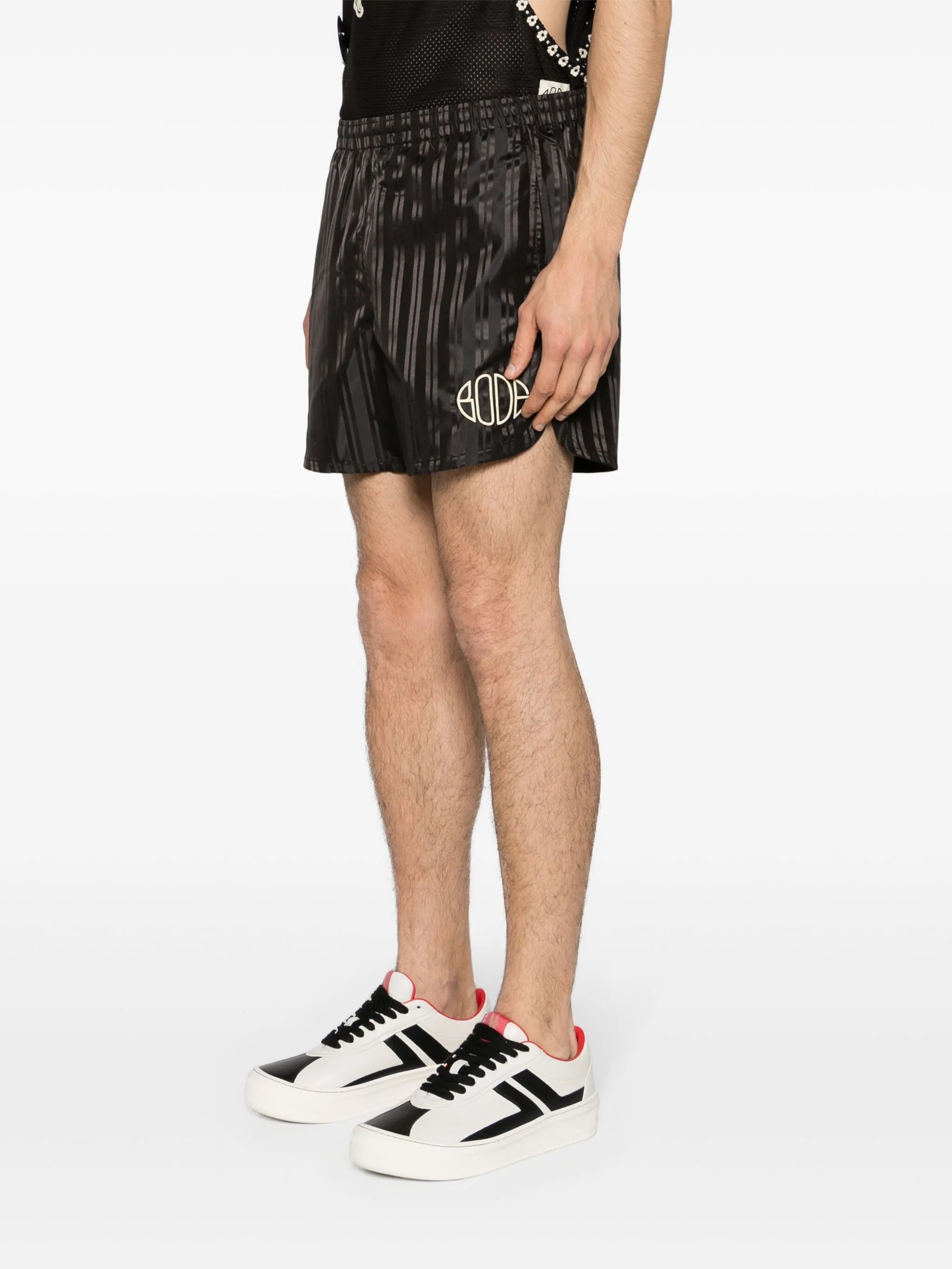 x Bode striped track shorts