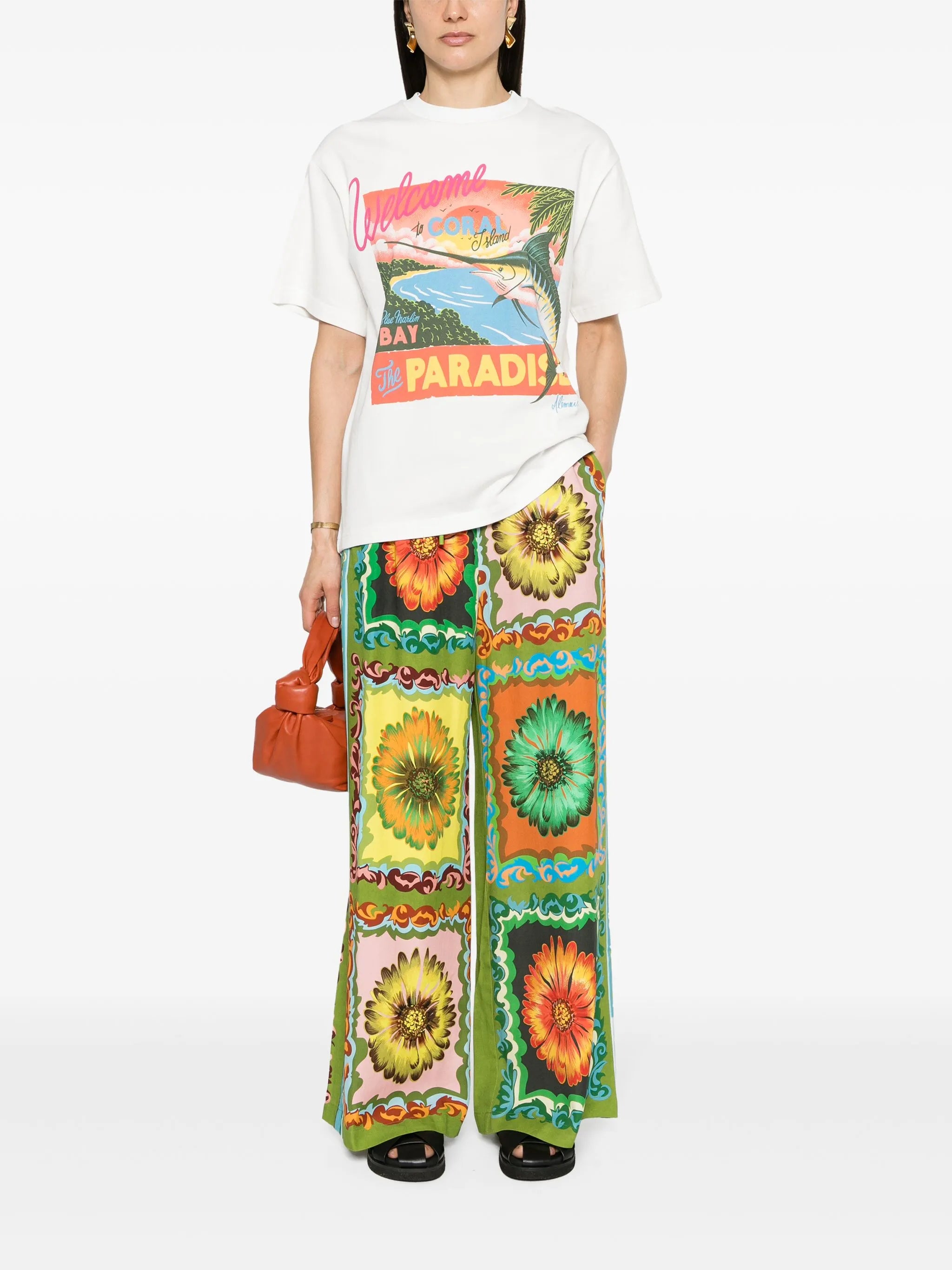 Disco Daisy floral-print trousers