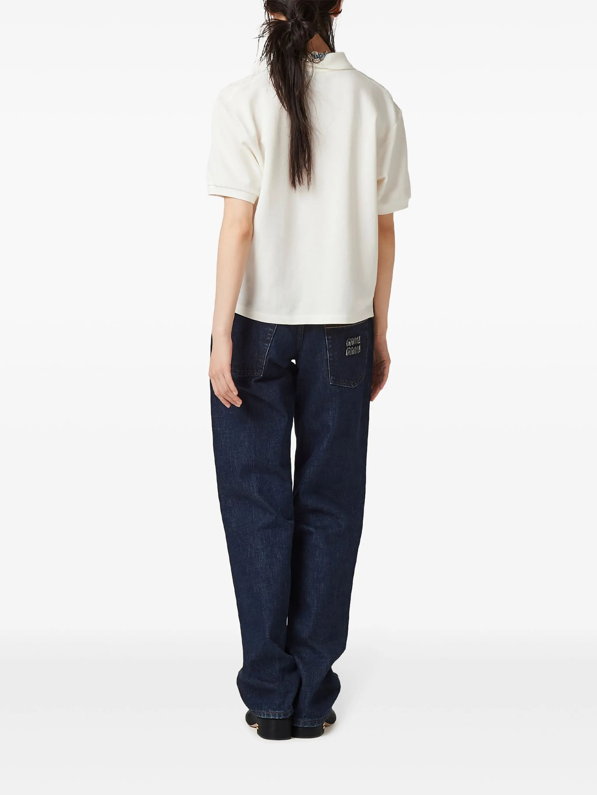 logo-print short-sleeve polo top