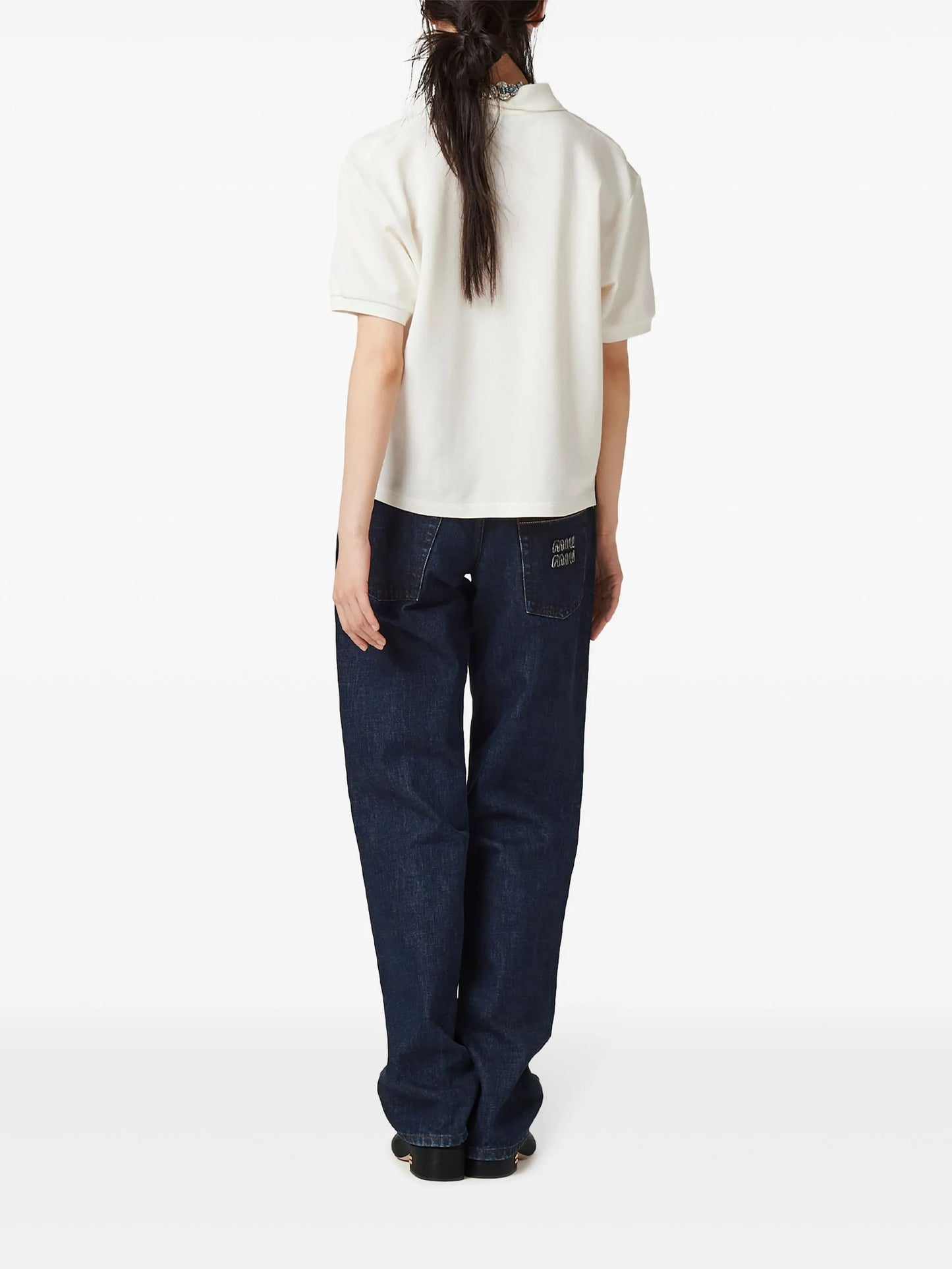 logo-print short-sleeve polo top