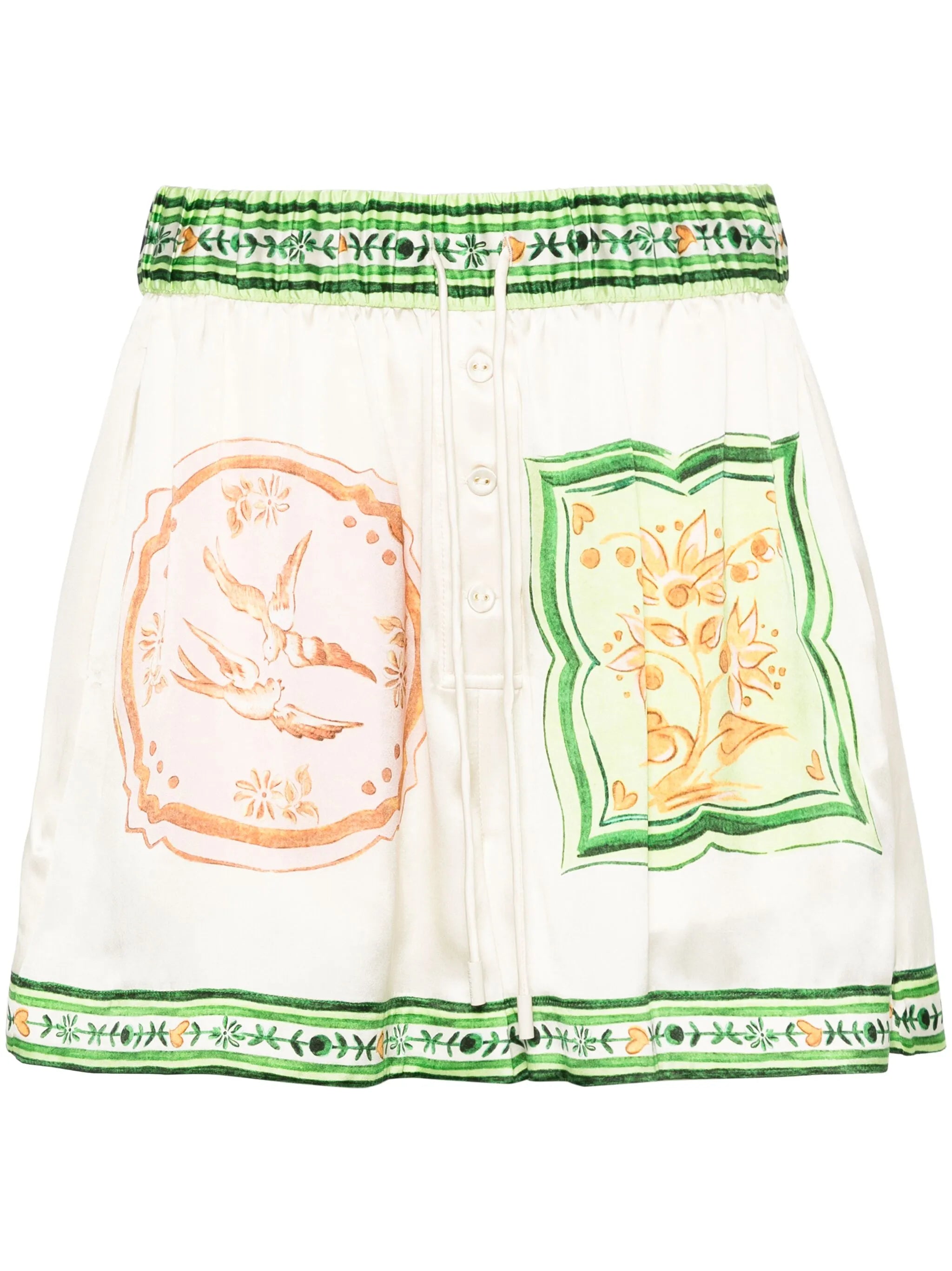 Porcelain silk shorts