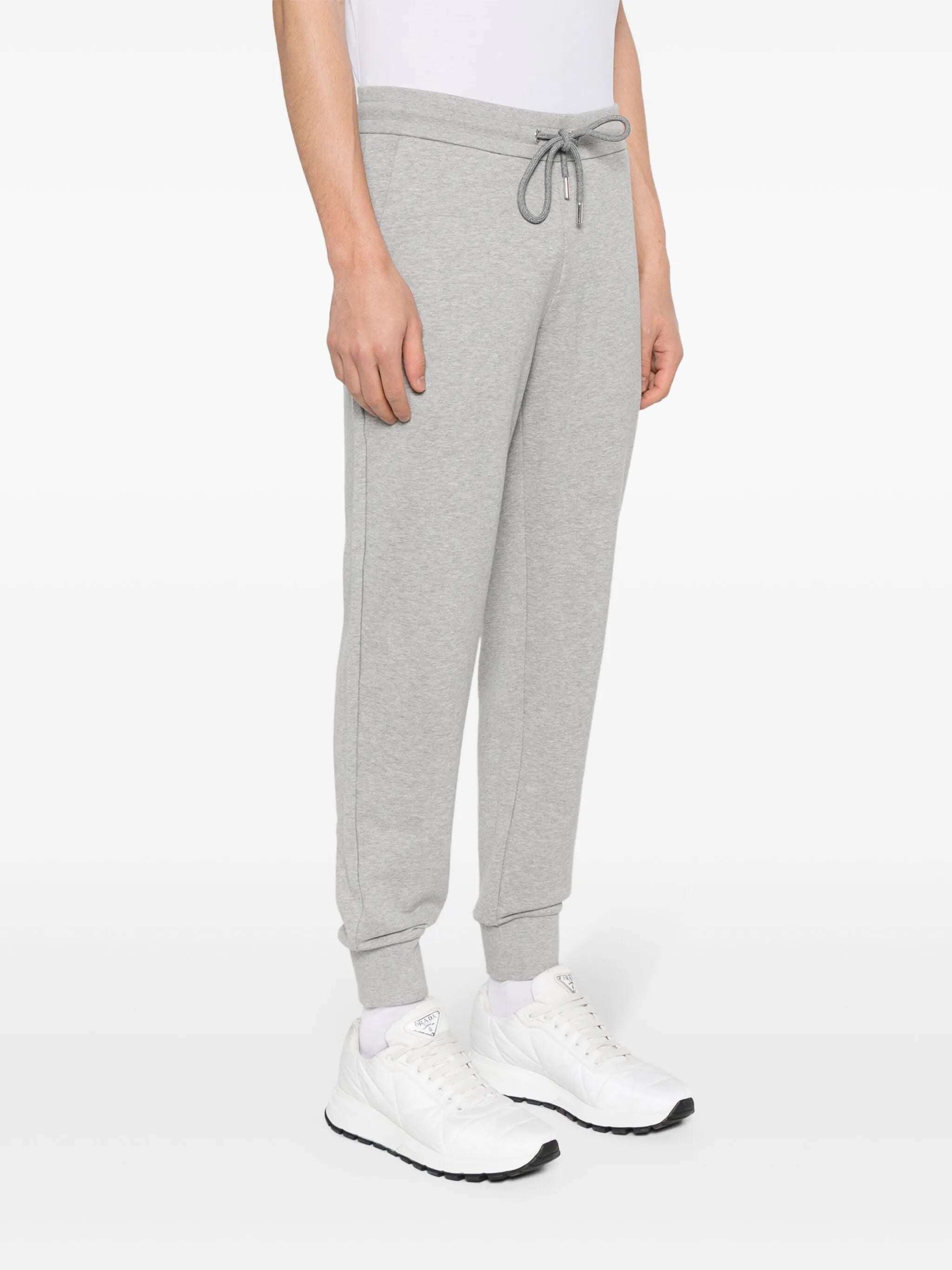 mélange-effect cotton track pants