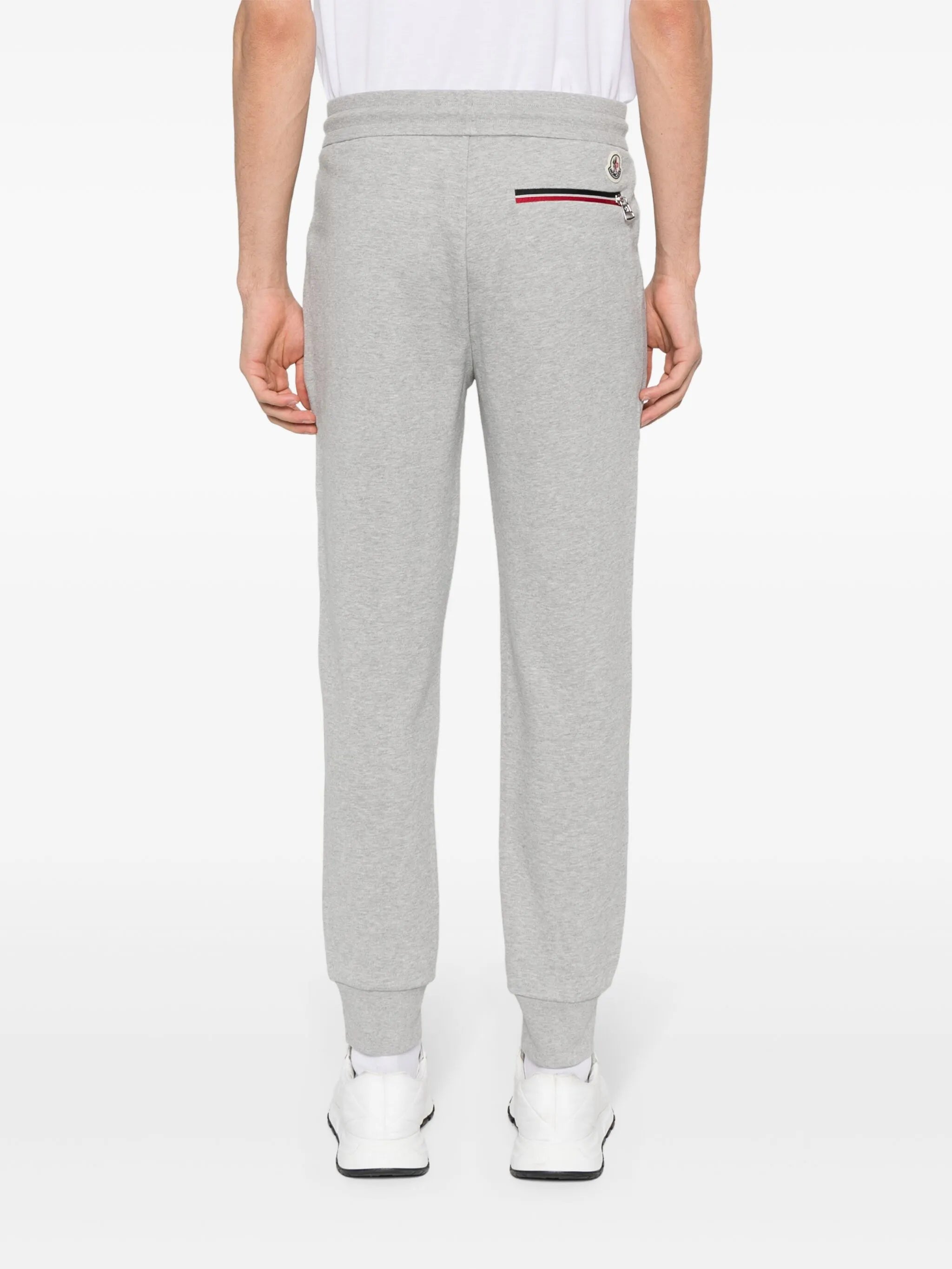 mélange-effect cotton track pants