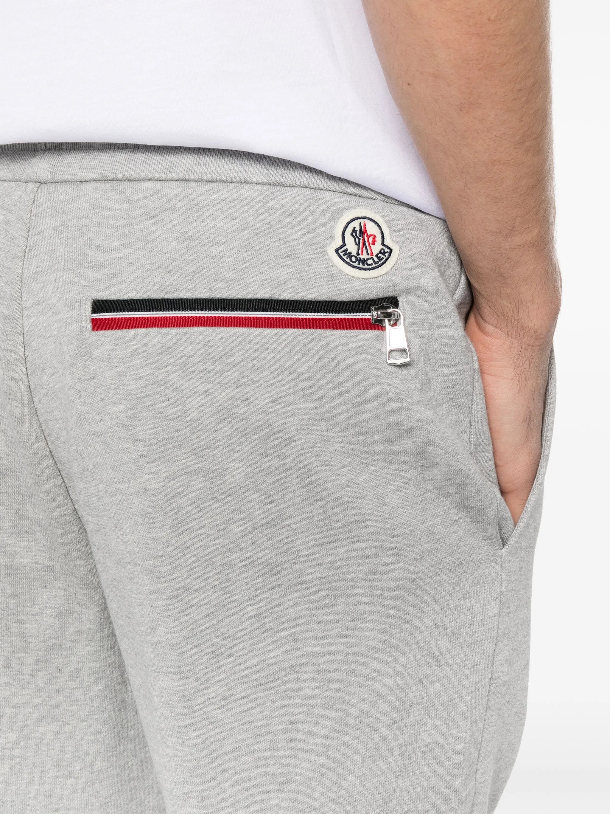 mélange-effect cotton track pants