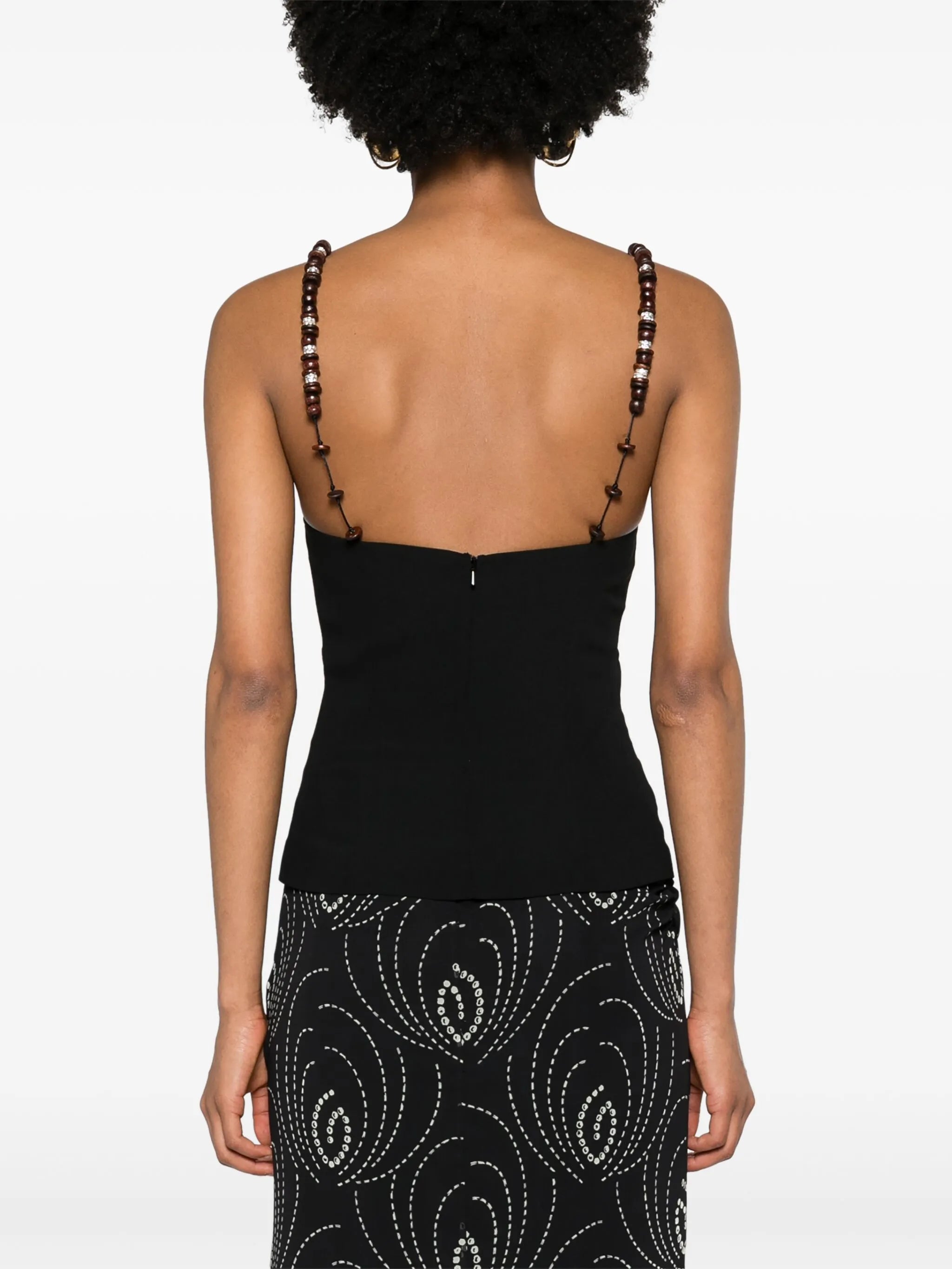 Solarte beaded crepe blouse