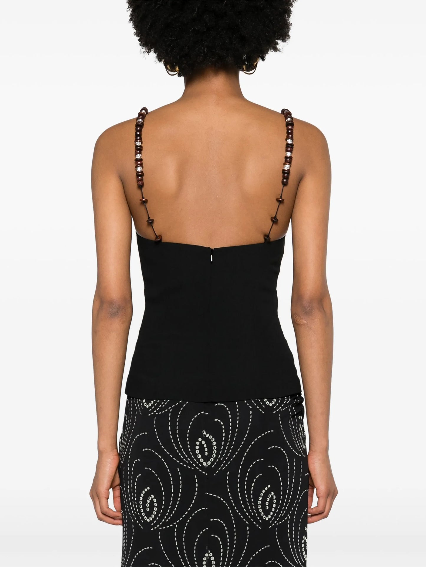 Solarte beaded crepe blouse