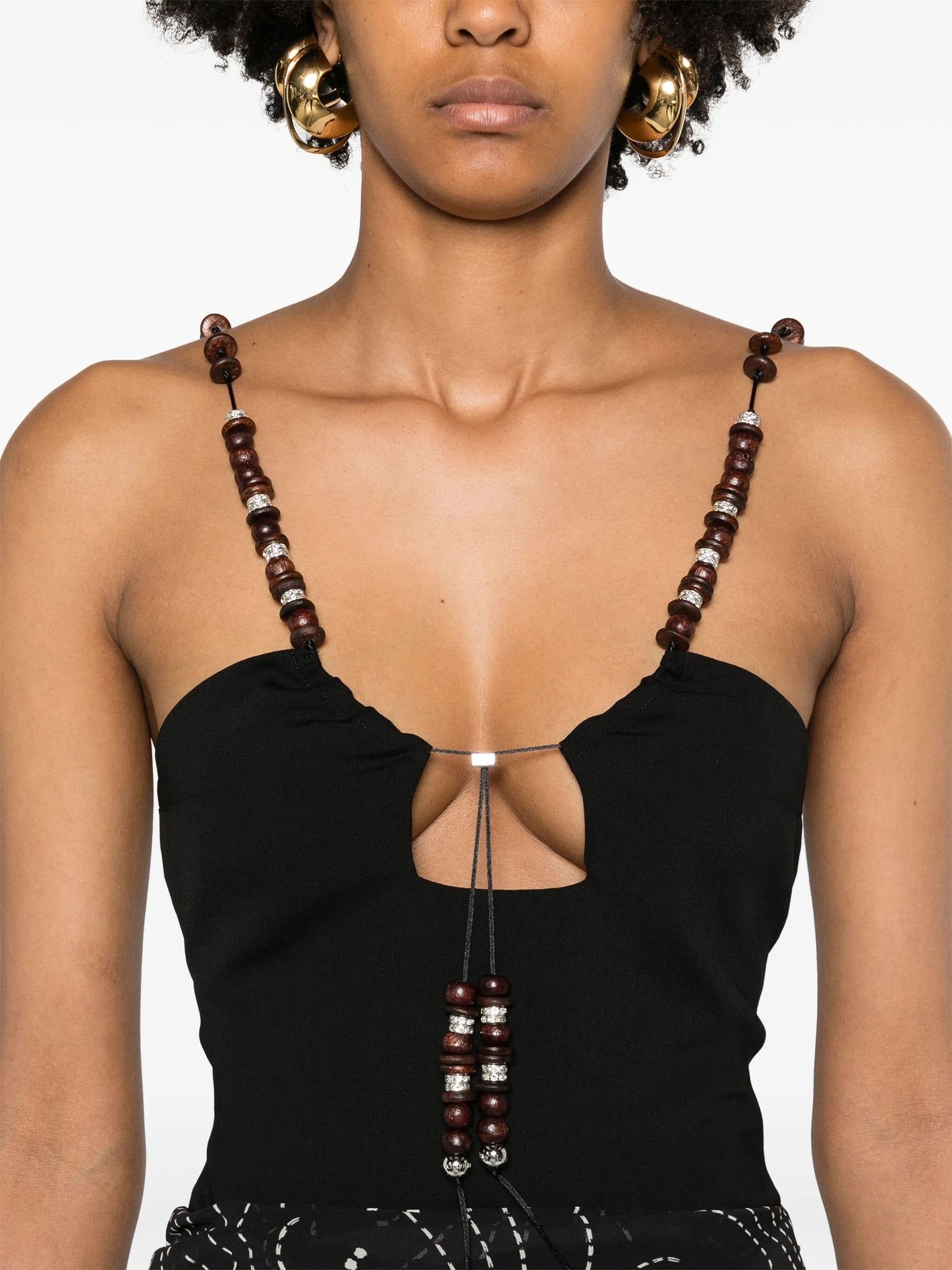 Solarte beaded crepe blouse