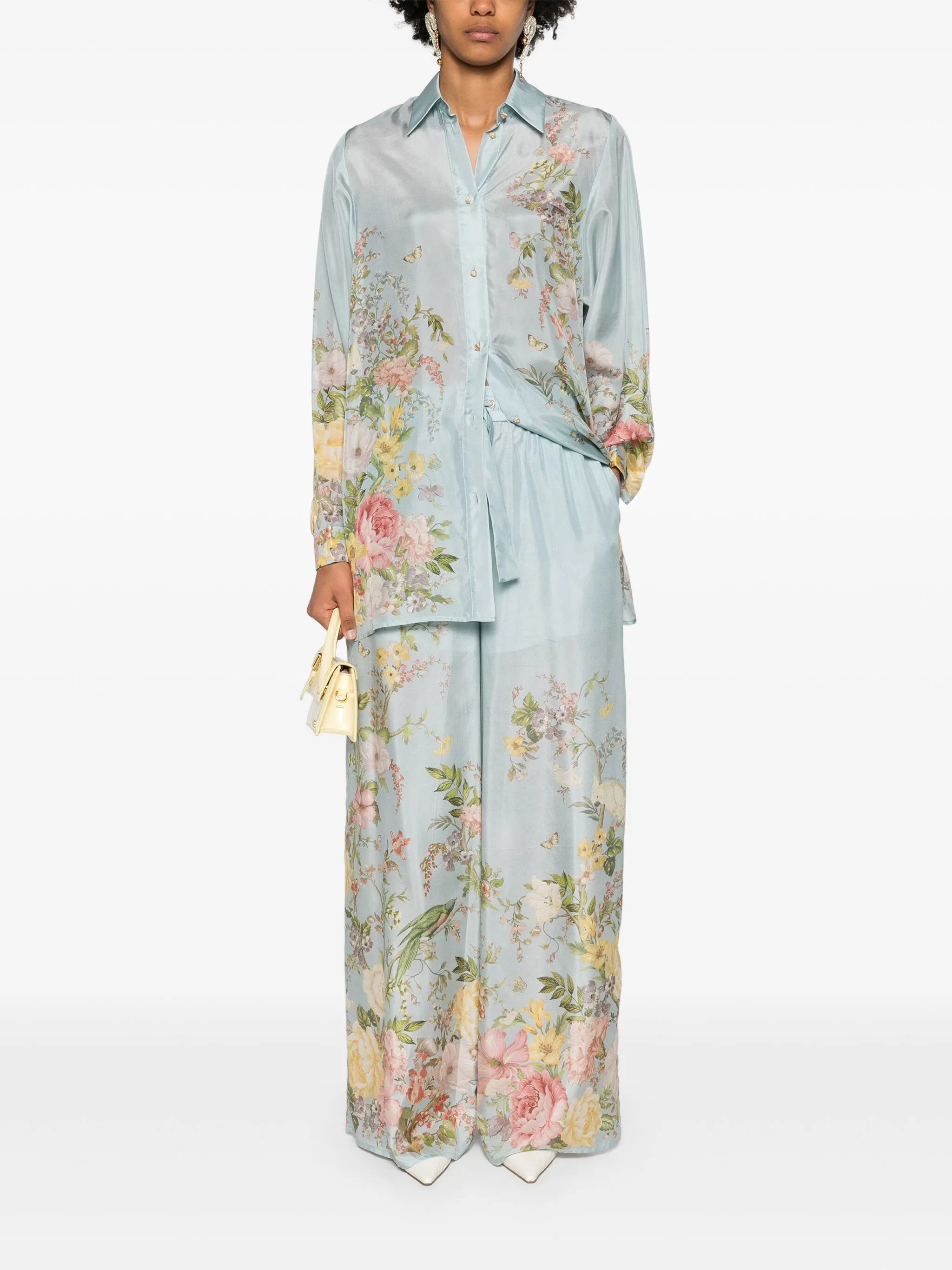 Waverly high-waist palazzo trousers