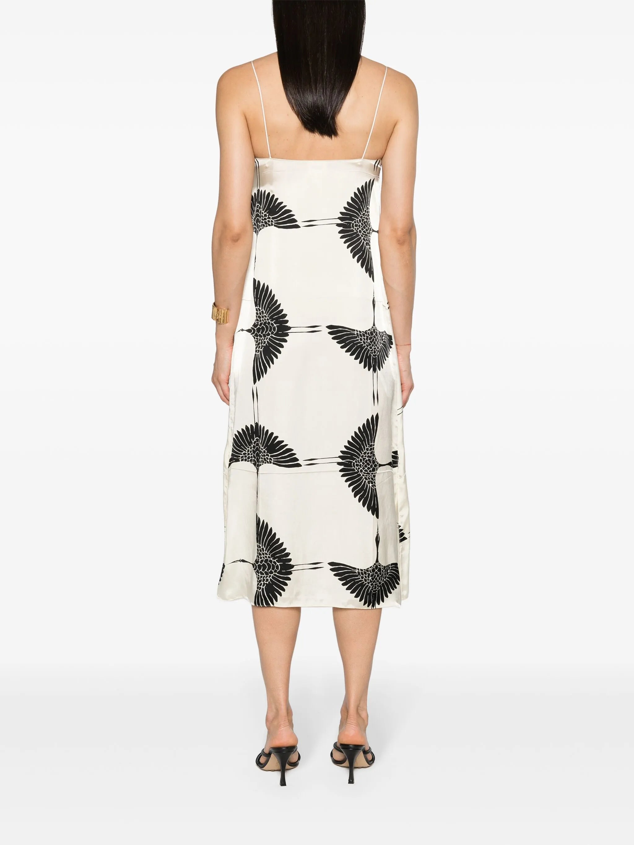 Sicily Crane-print midi dress