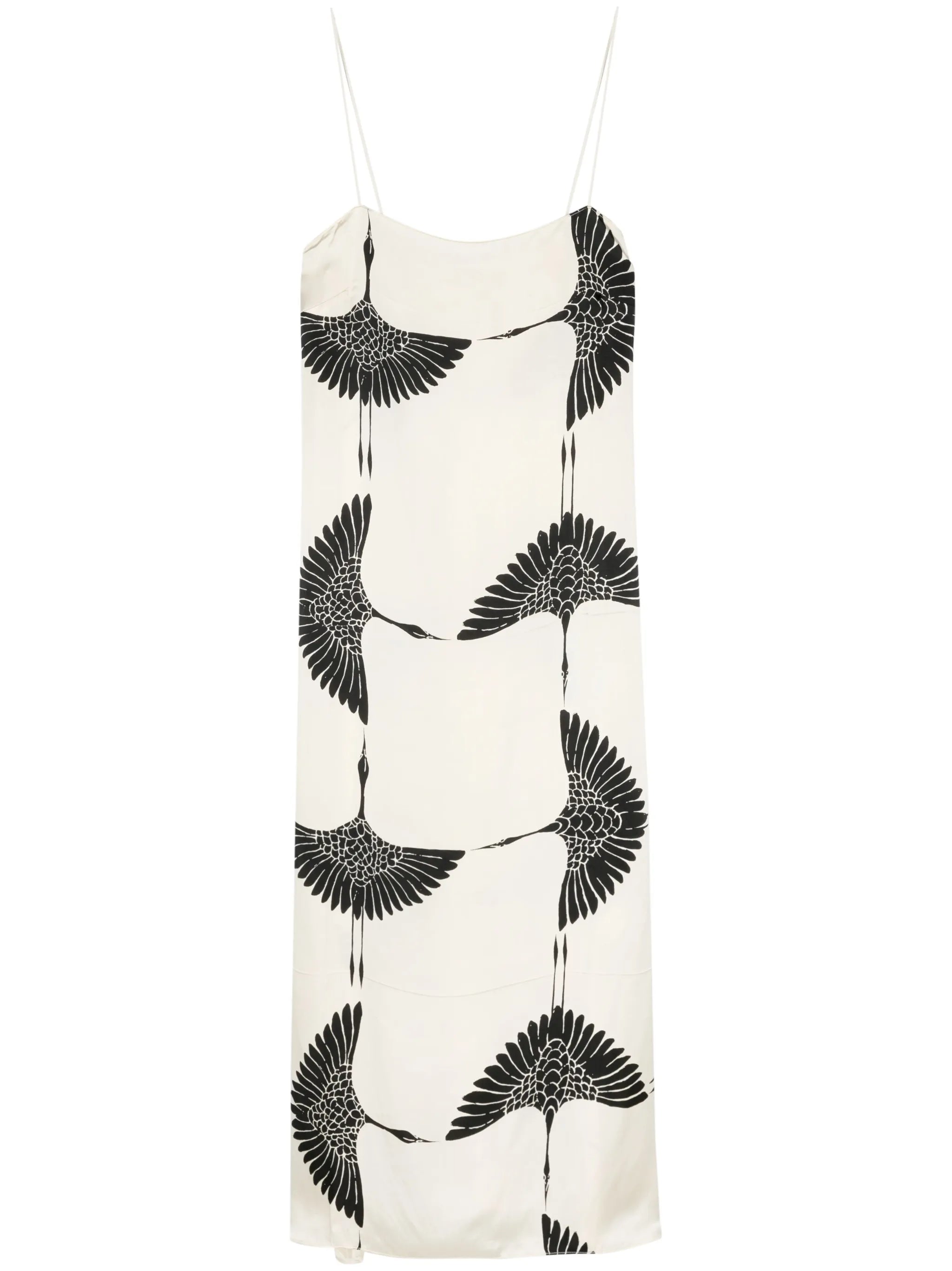 Sicily Crane-print midi dress