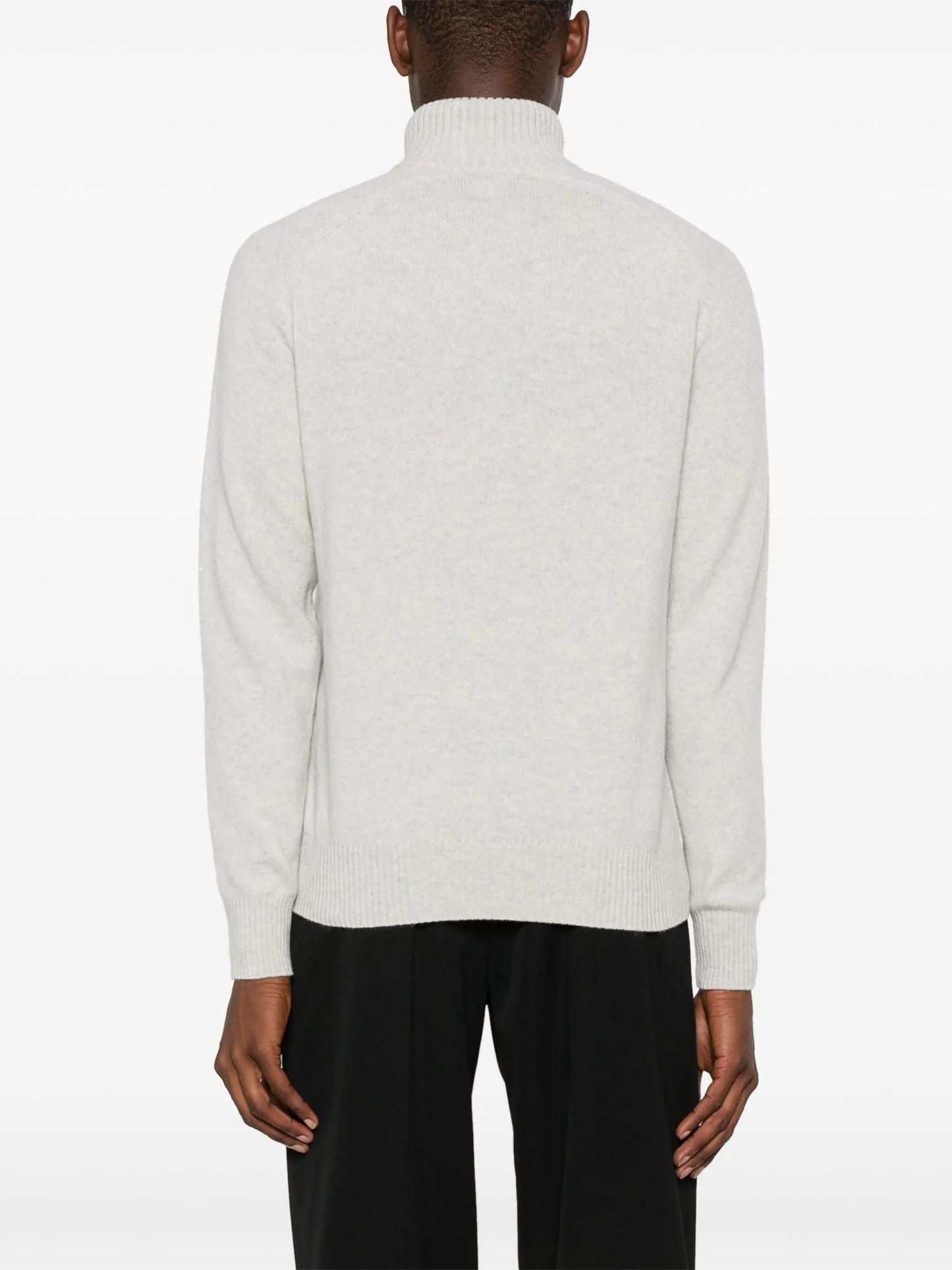 mélange-effect zip-up jumper