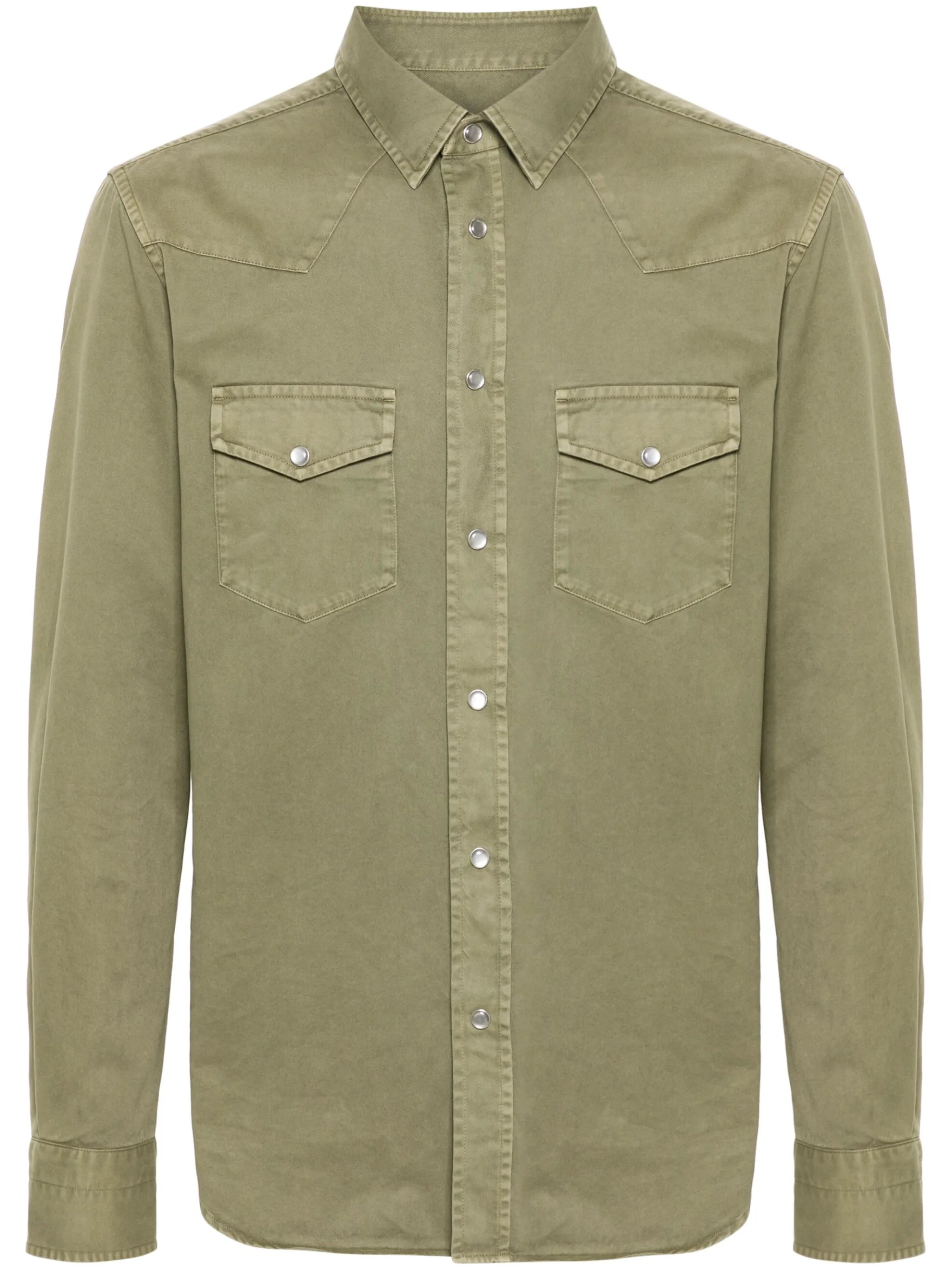 twill-weave cotton shirt