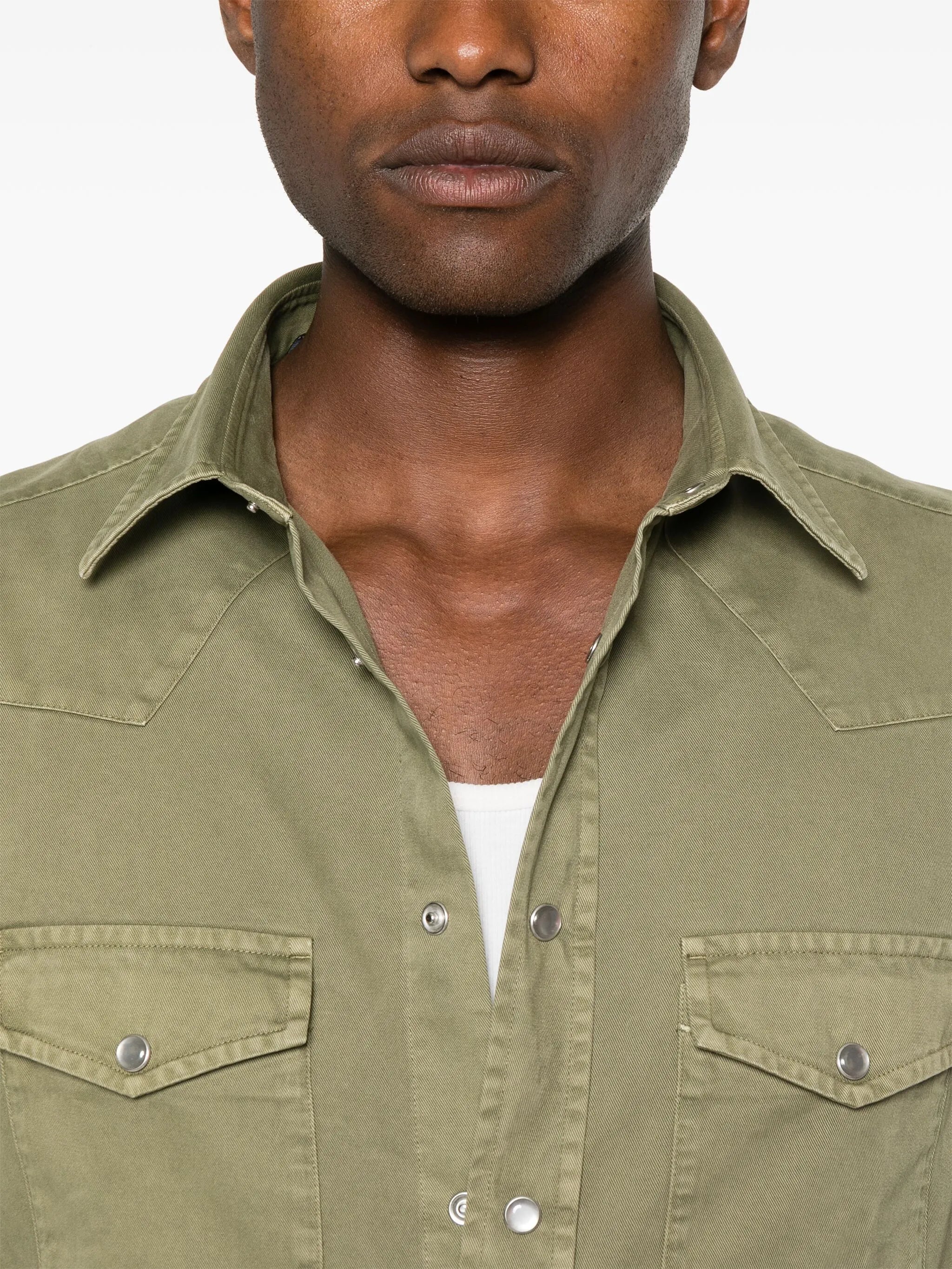 twill-weave cotton shirt