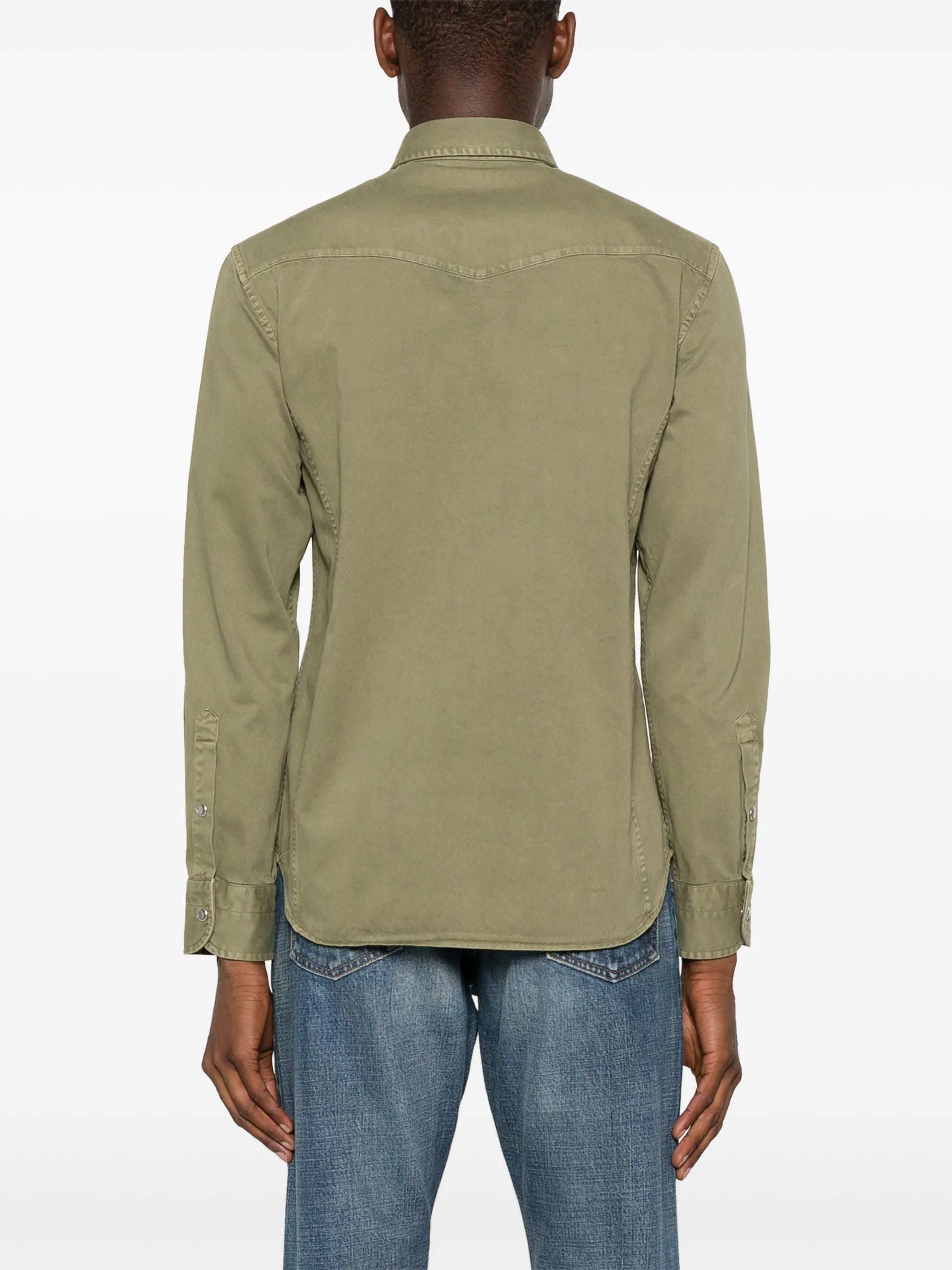twill-weave cotton shirt