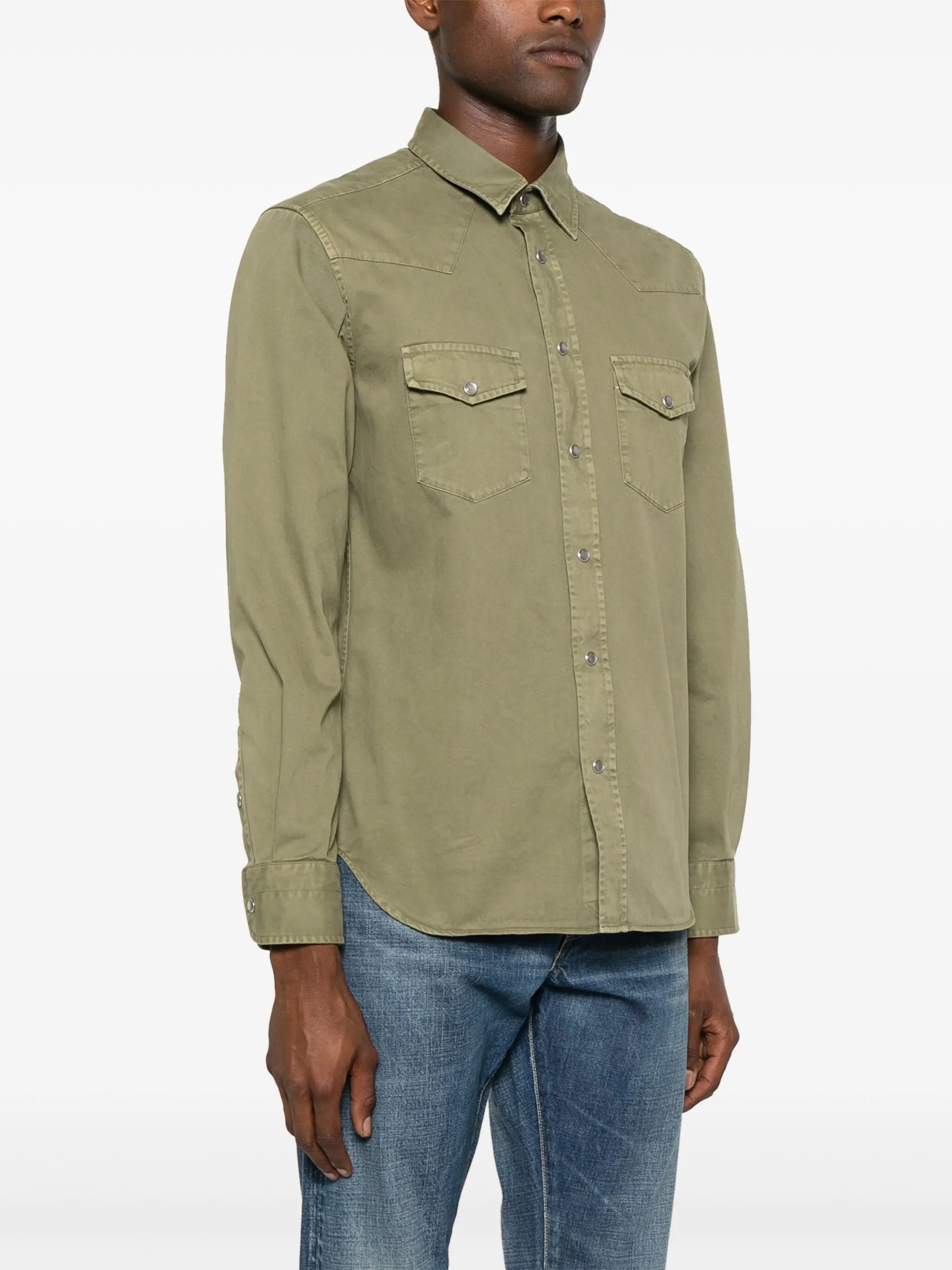 twill-weave cotton shirt