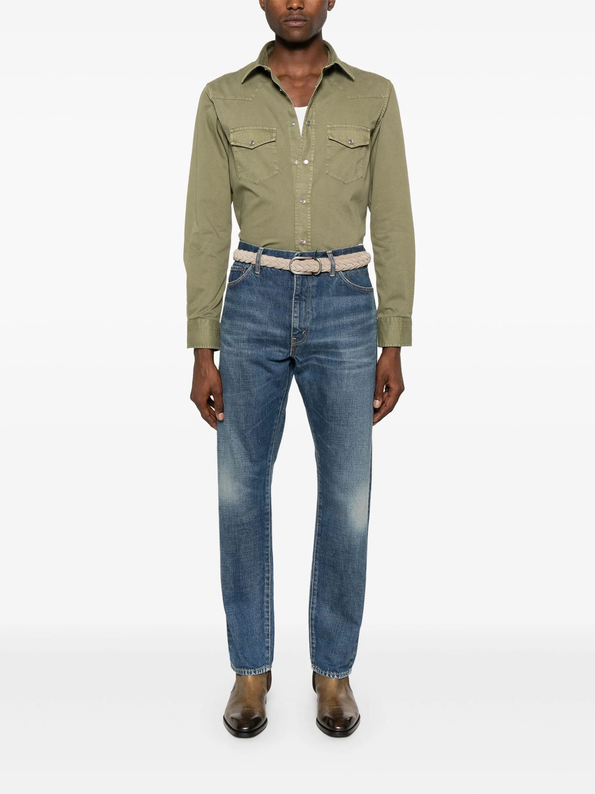 twill-weave cotton shirt
