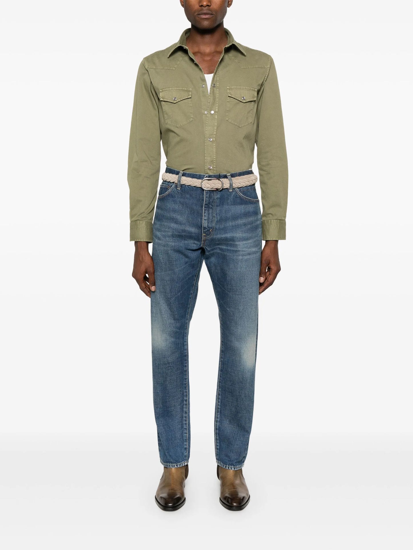 twill-weave cotton shirt