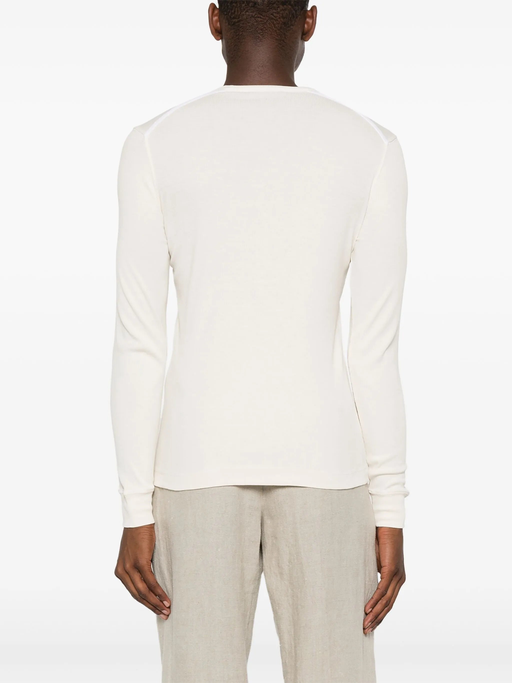 fine-ribbed Henley top