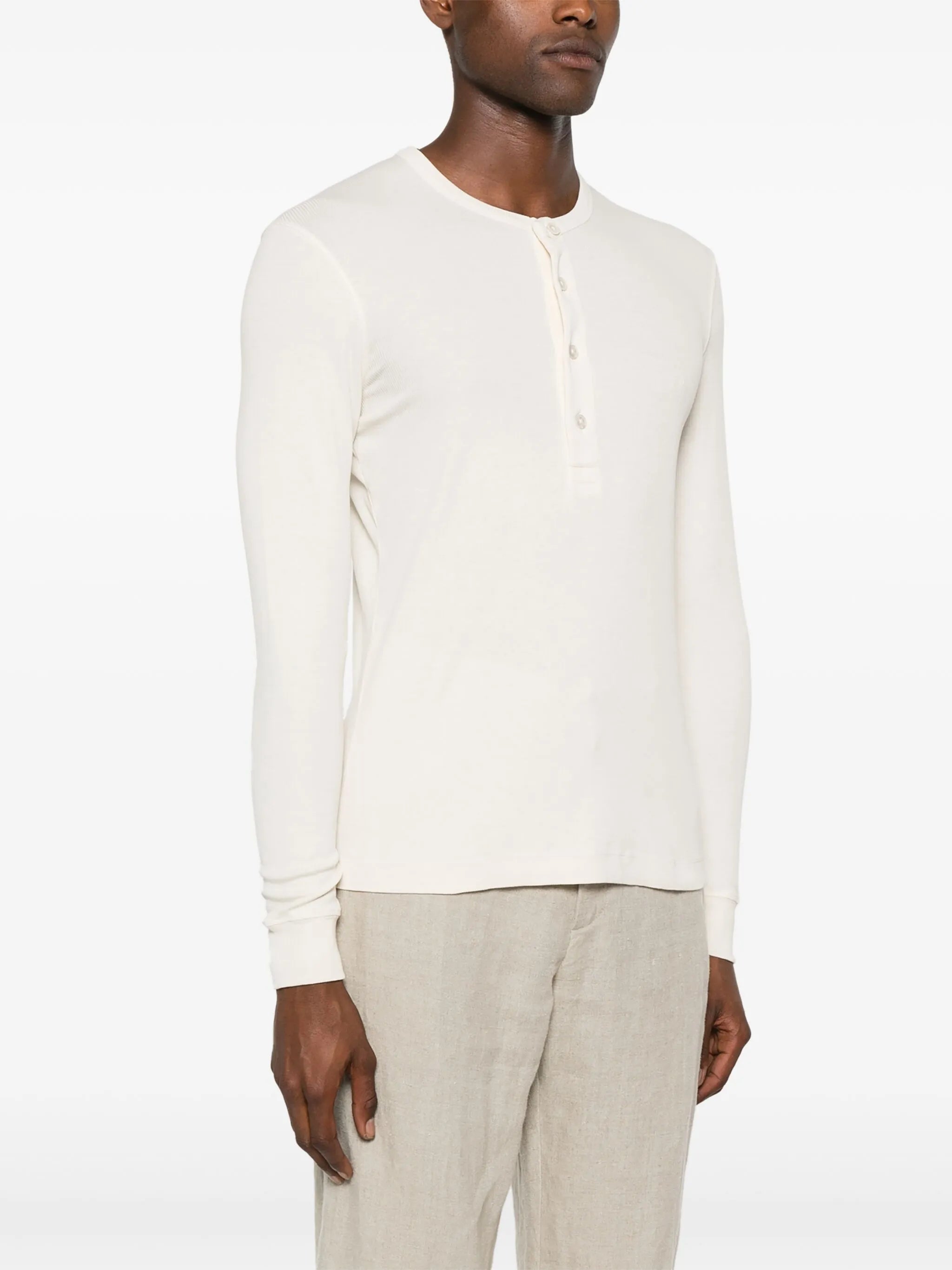 fine-ribbed Henley top