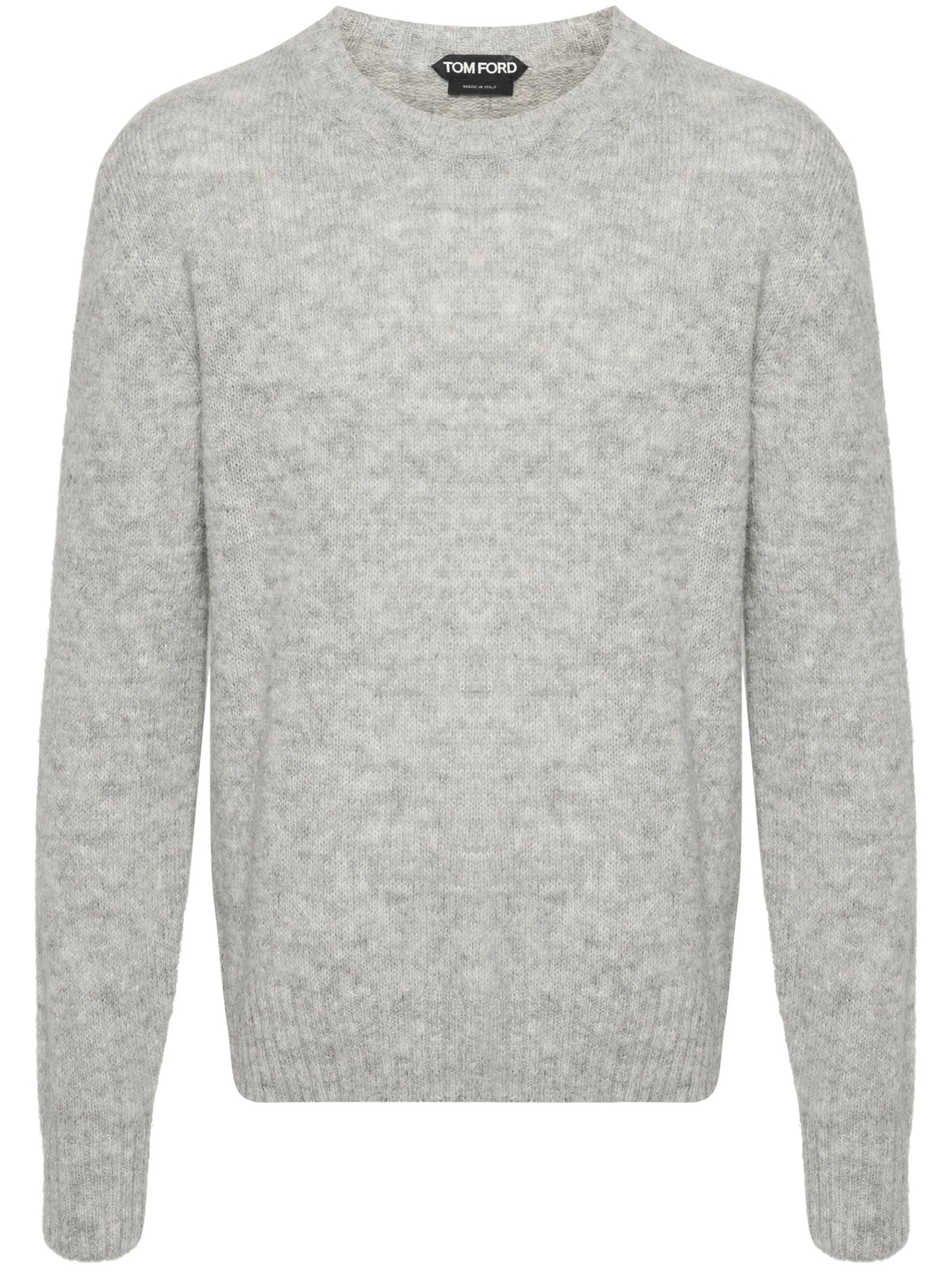 brushed crew-neck jumper