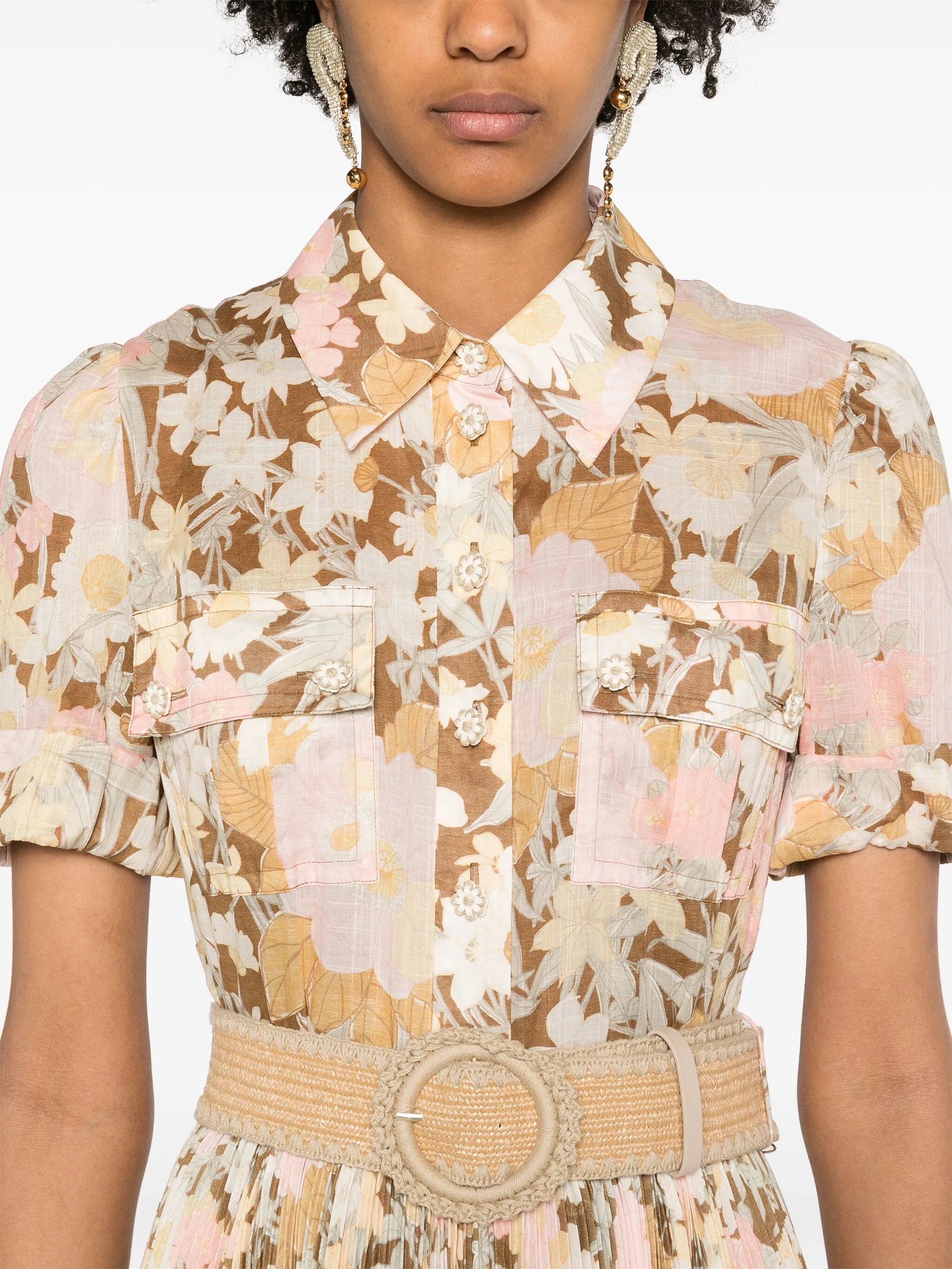 Pop pleated midi dress