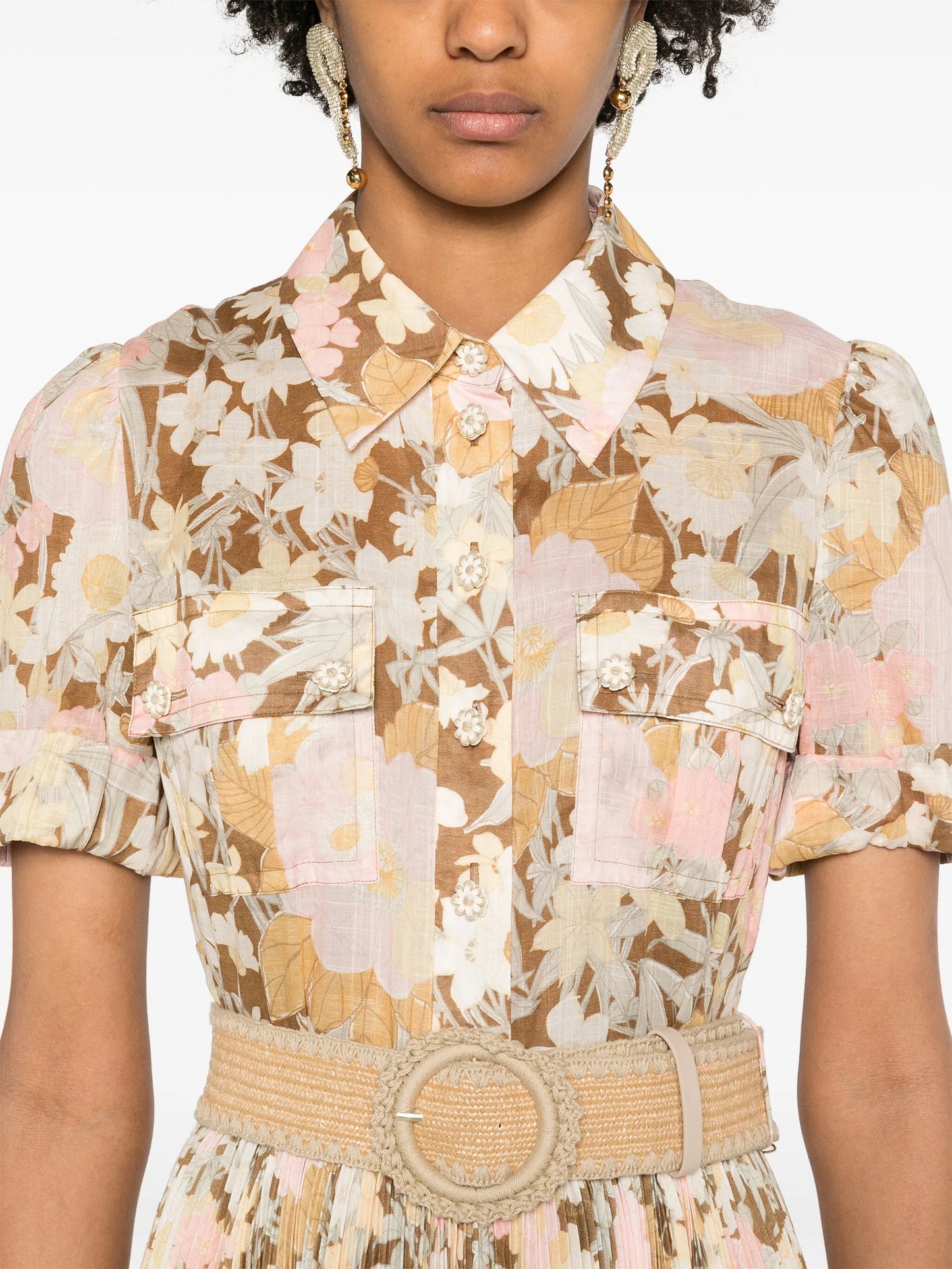 Pop pleated midi dress