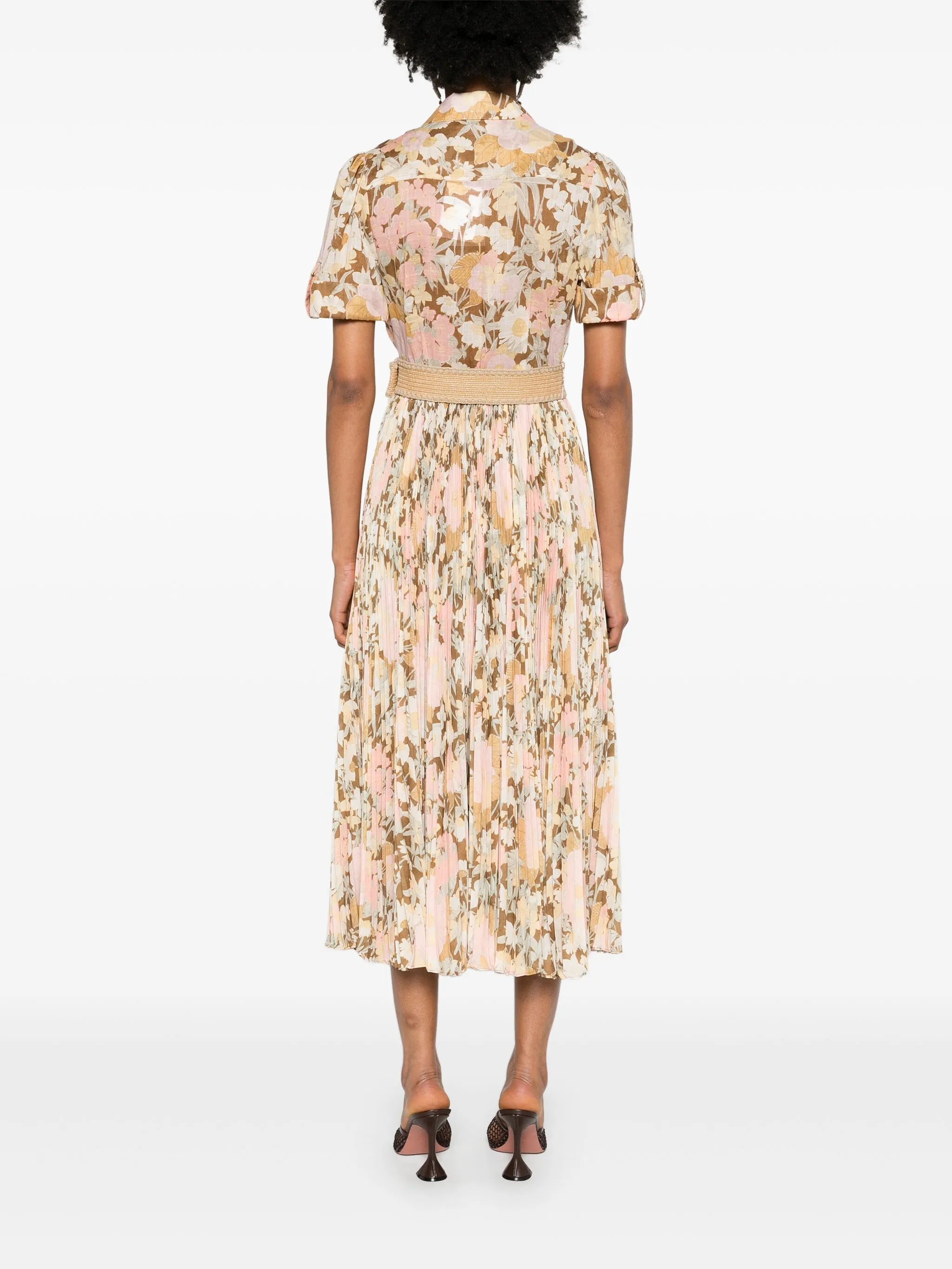 Pop pleated midi dress