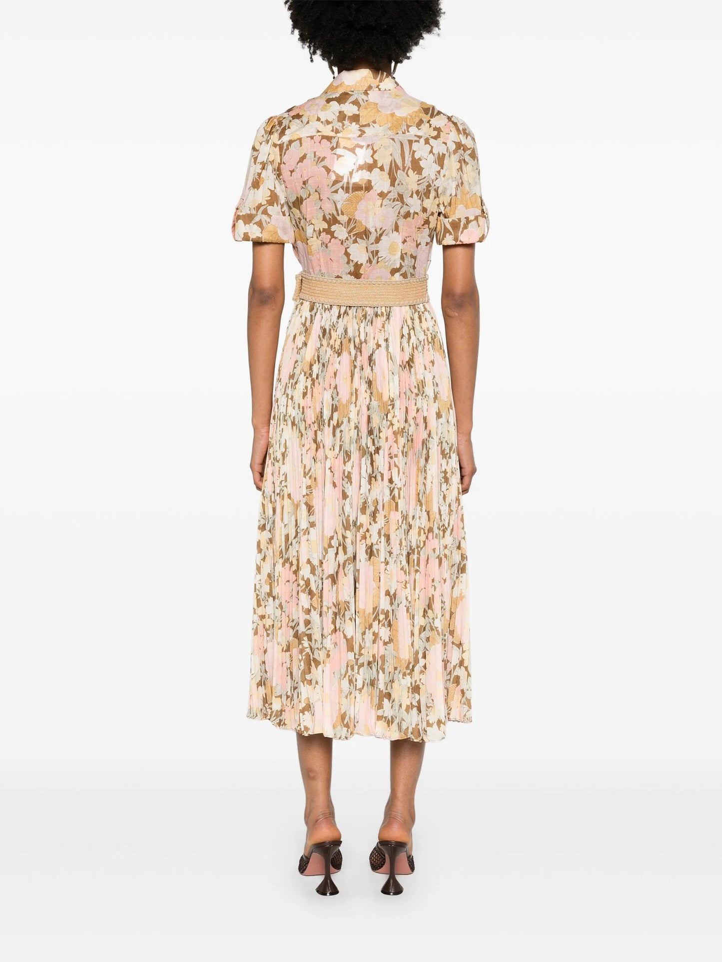 Pop pleated midi dress