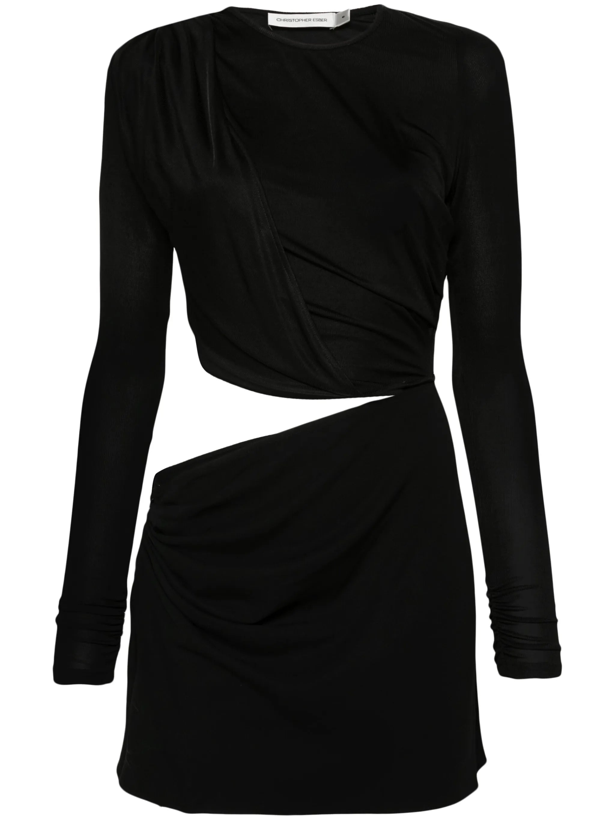 draped mini dress