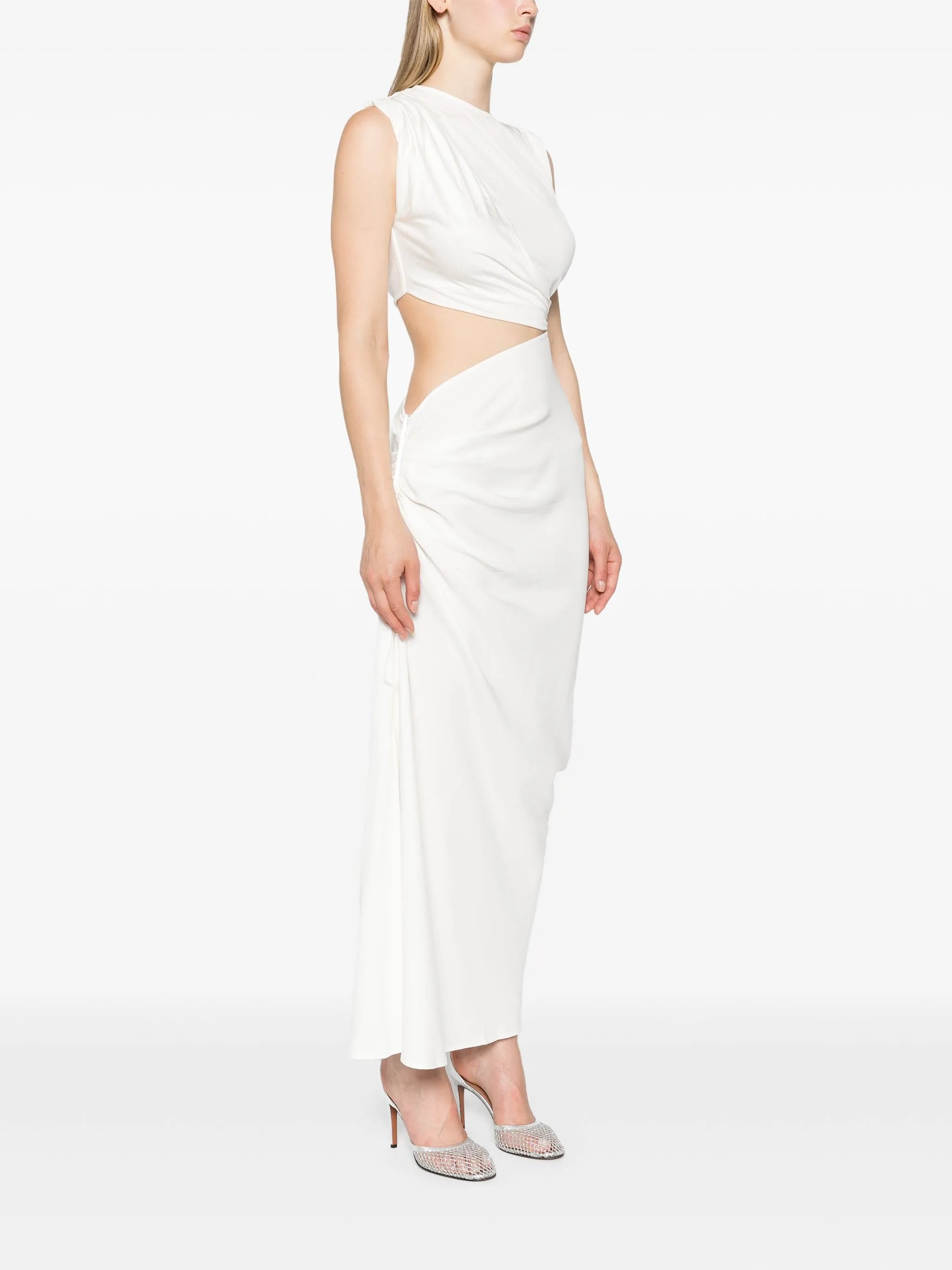 cut-out draped maxi dress