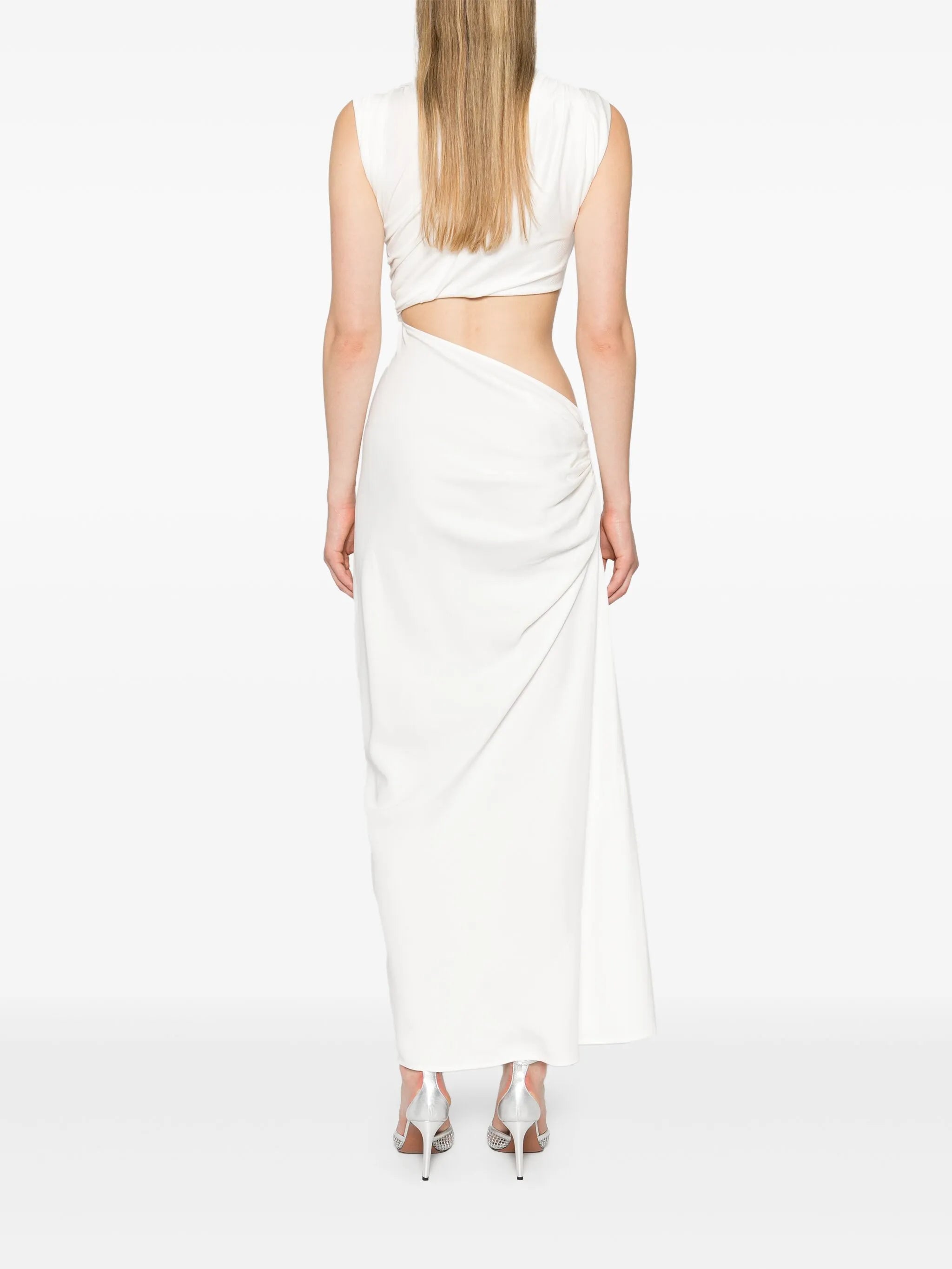 cut-out draped maxi dress
