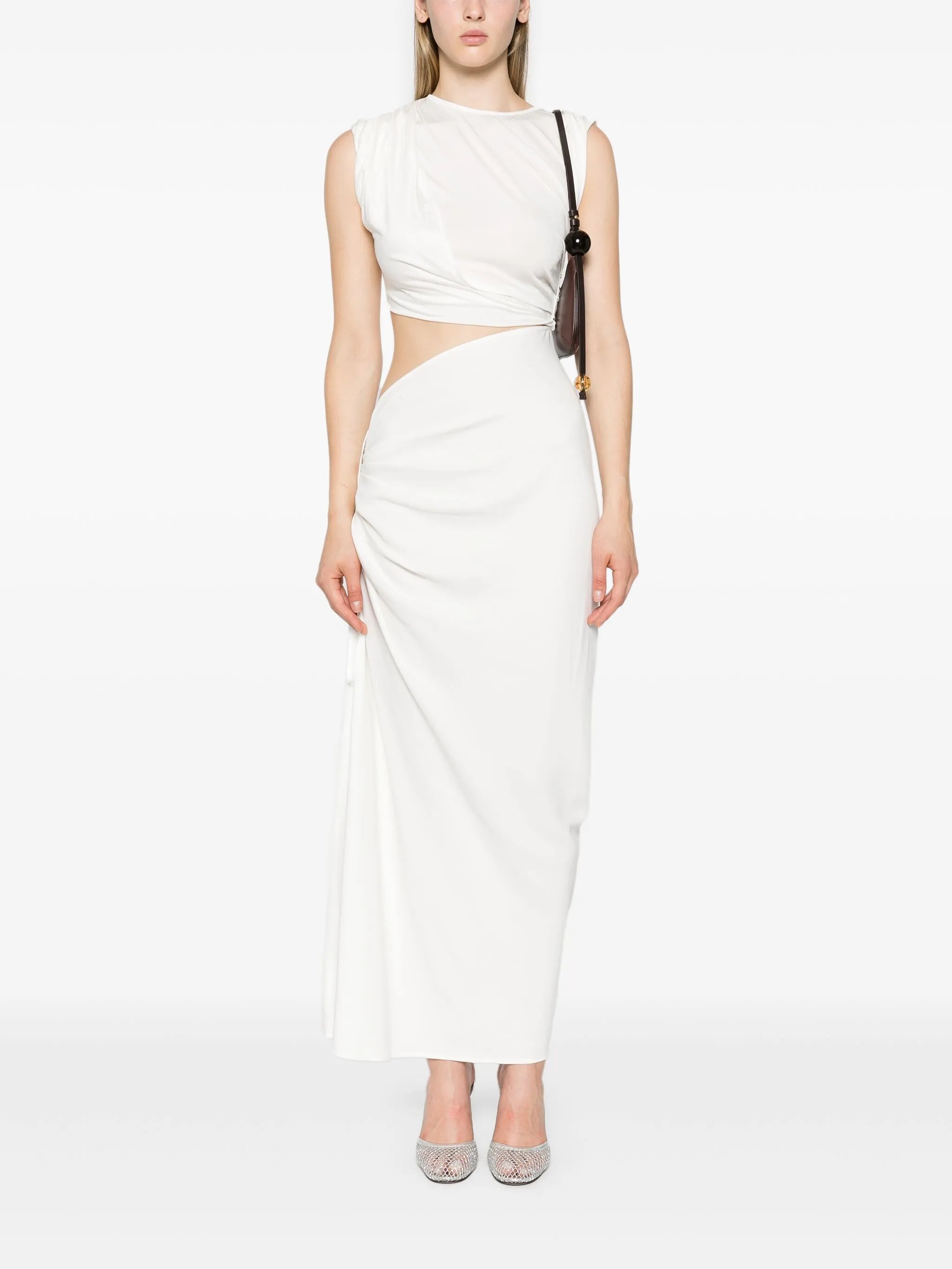 cut-out draped maxi dress