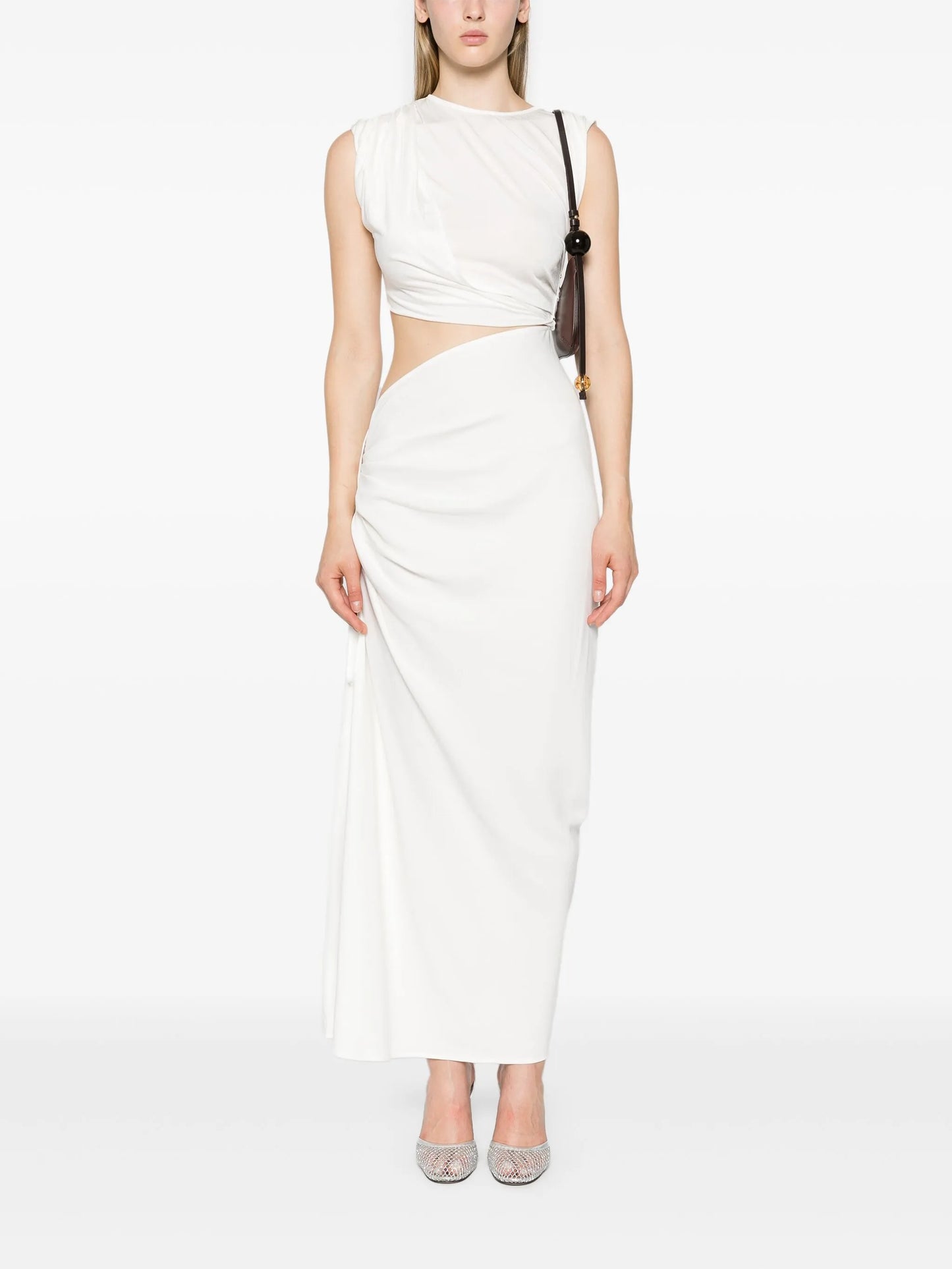 cut-out draped maxi dress