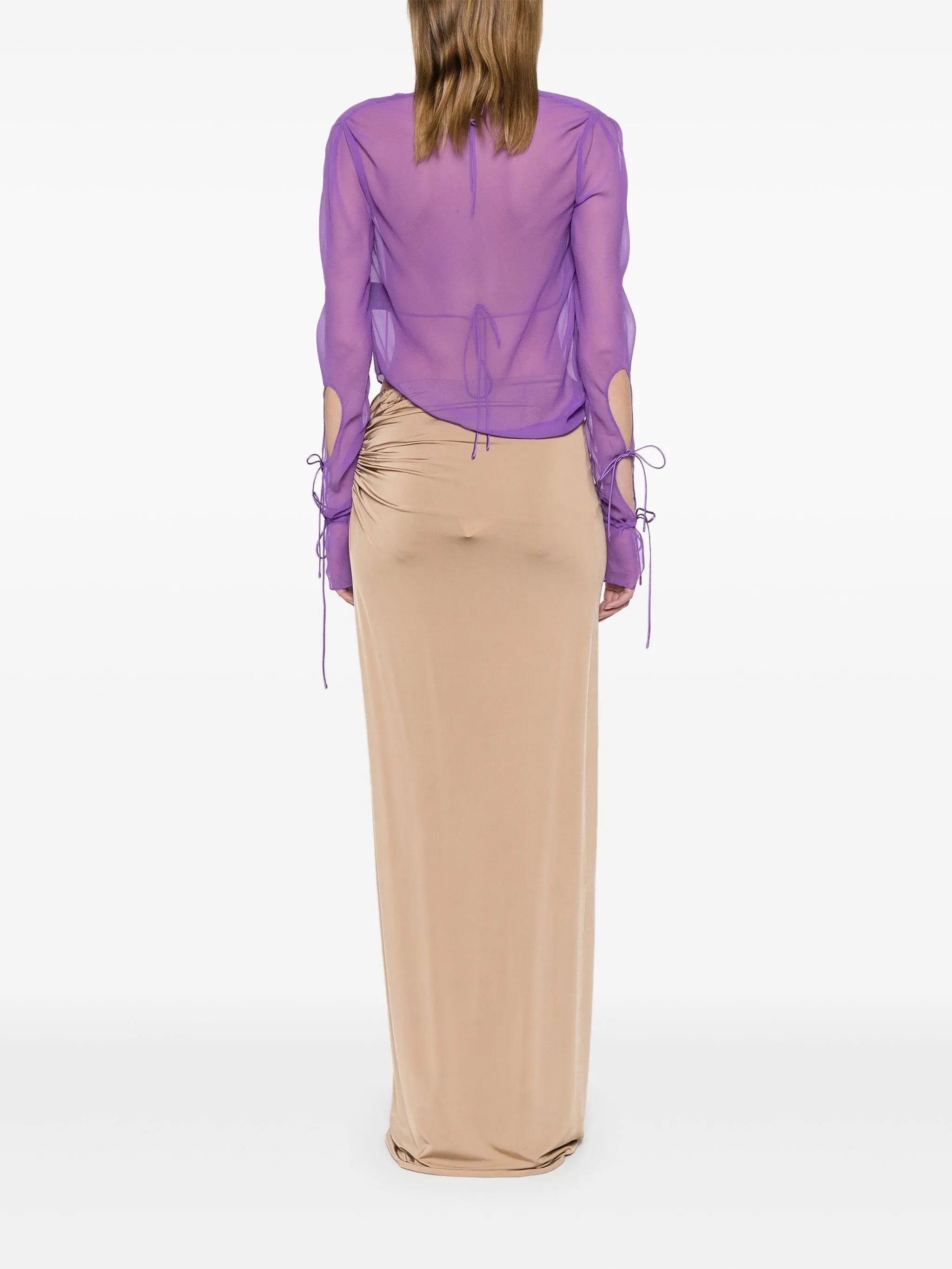 Mobius semi-sheer blouse