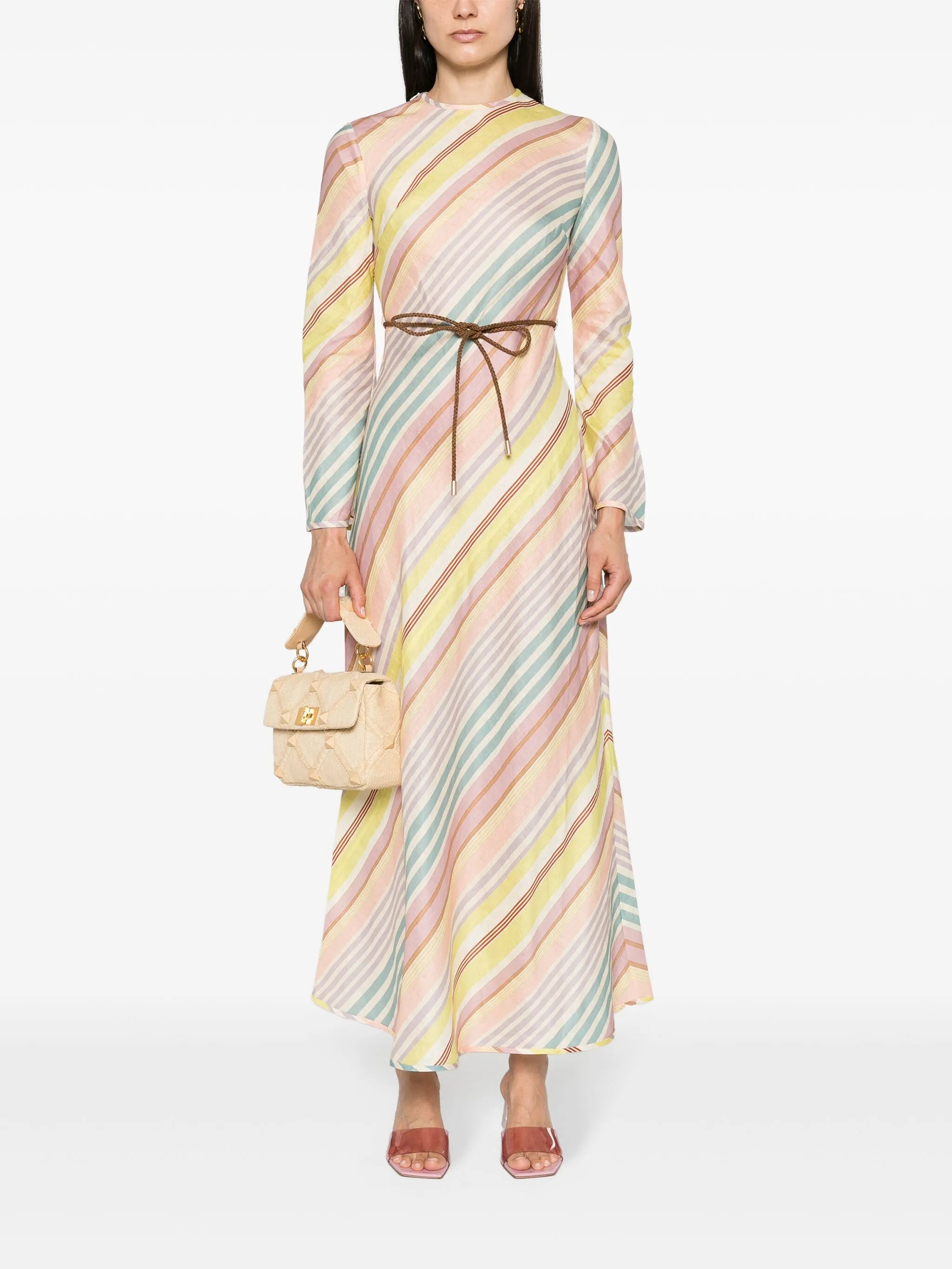 Halliday striped midi dress