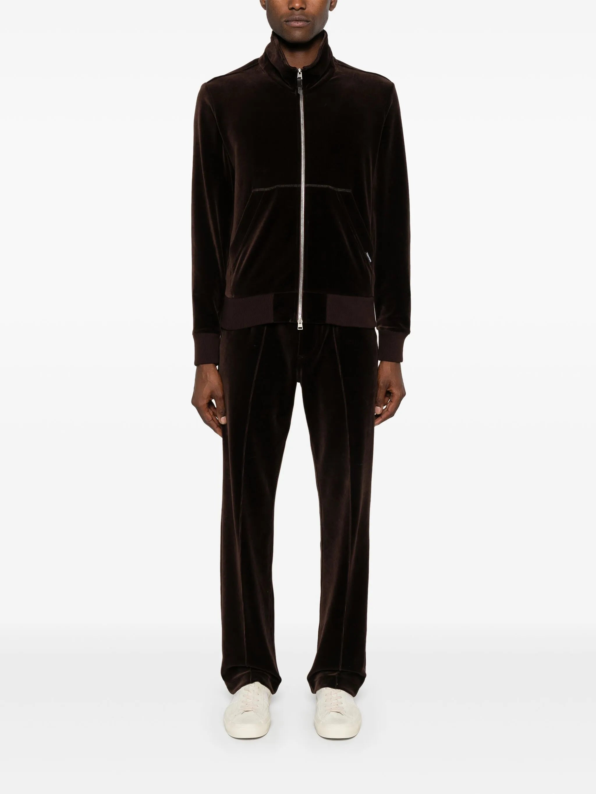 velvet zip-up sweatshirt