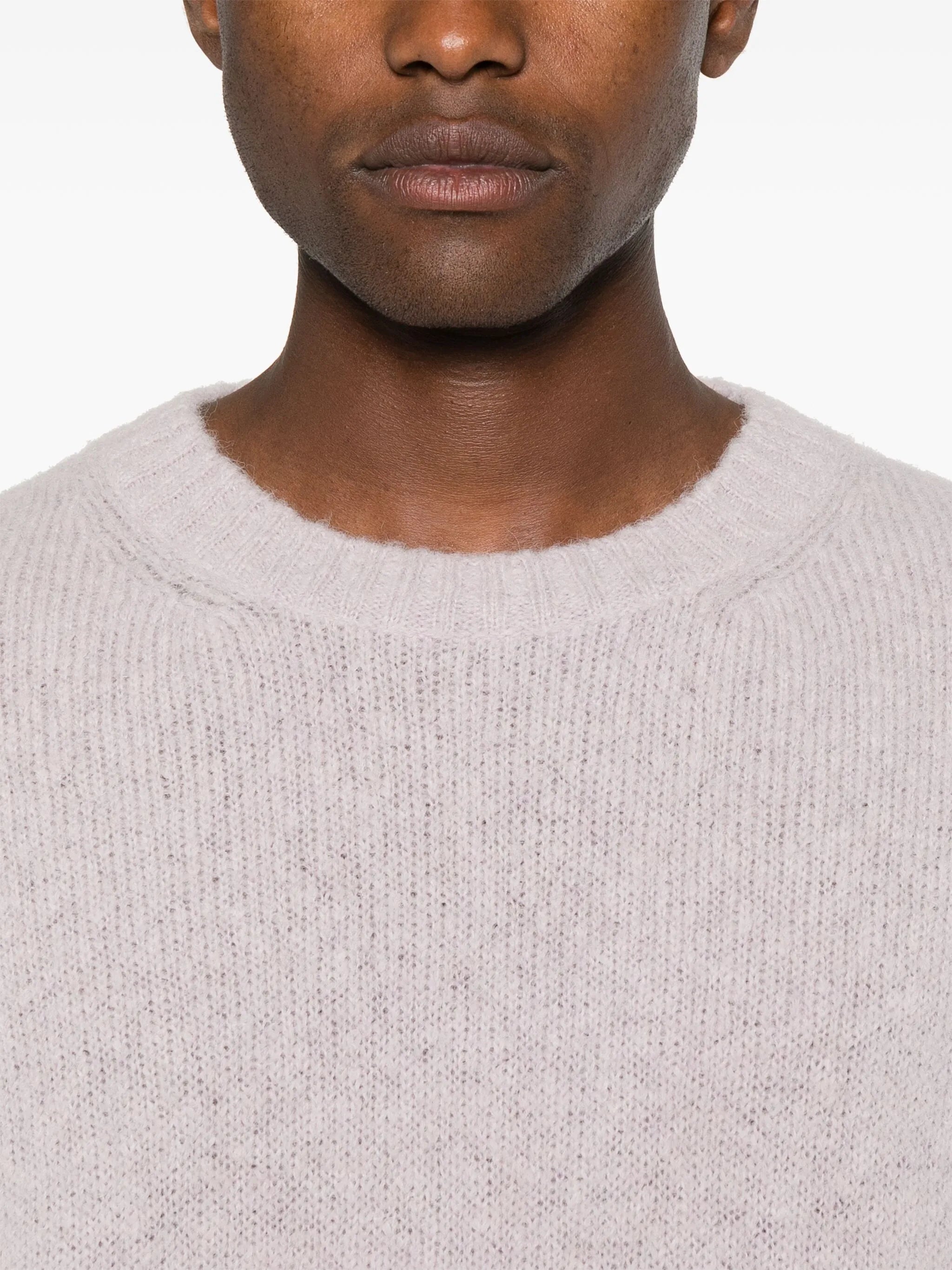 brushed crew-neck jumper