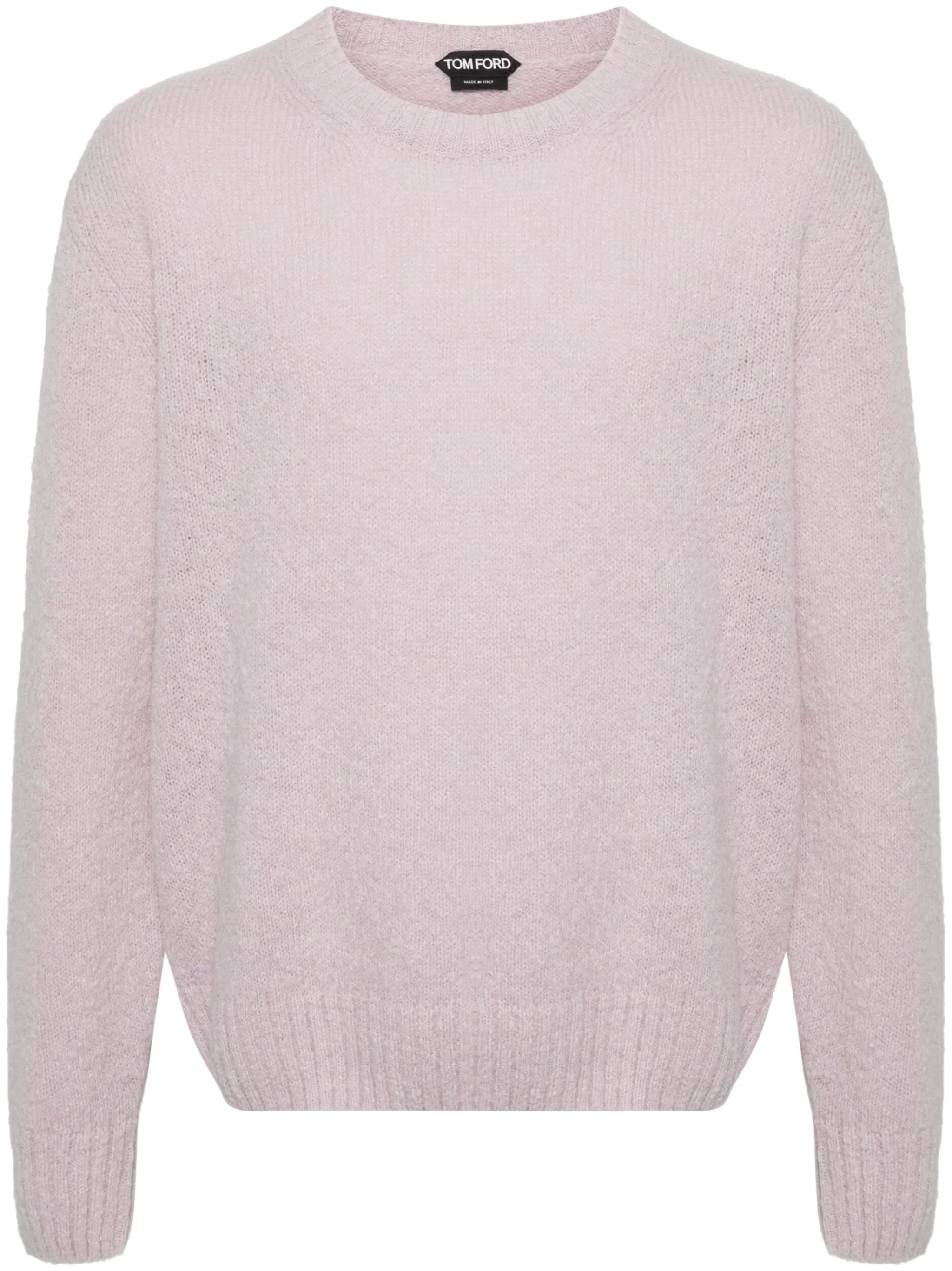 brushed crew-neck jumper
